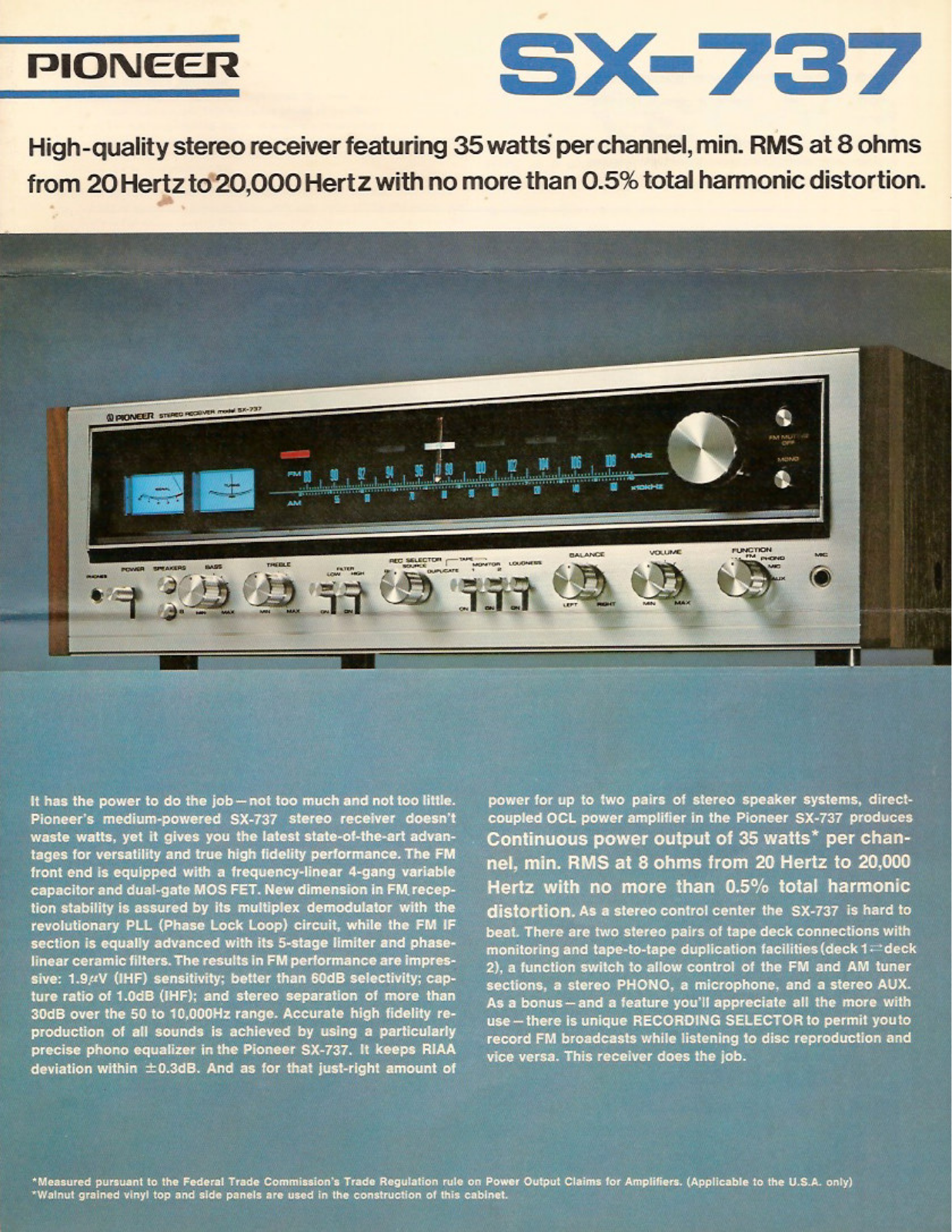 Pioneer SX-737 Brochure