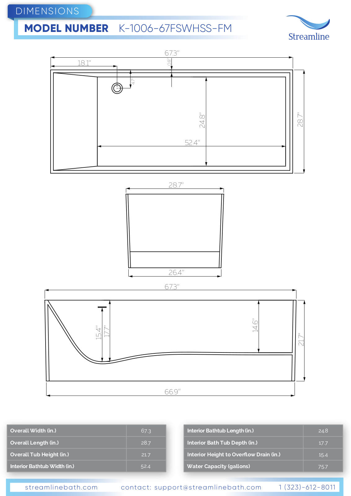 Streamline KH1006100 Specifications