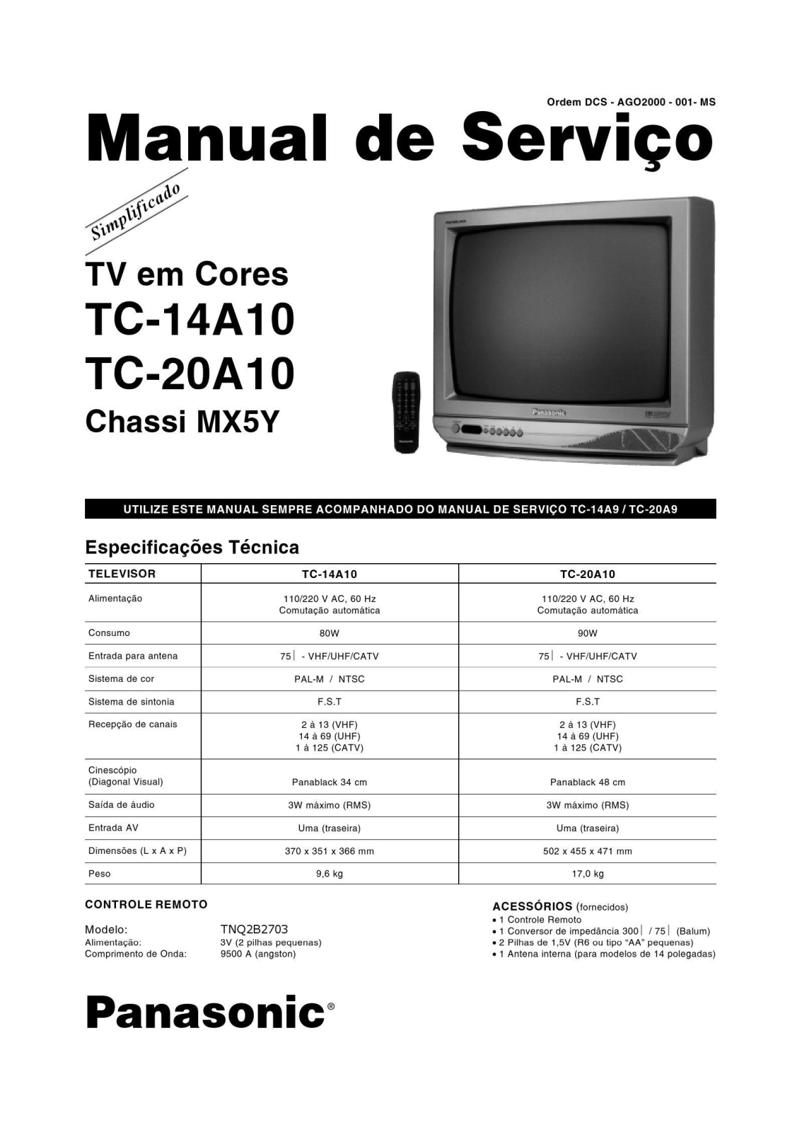 Panasonic TC14A10, TC20A10 Schematic