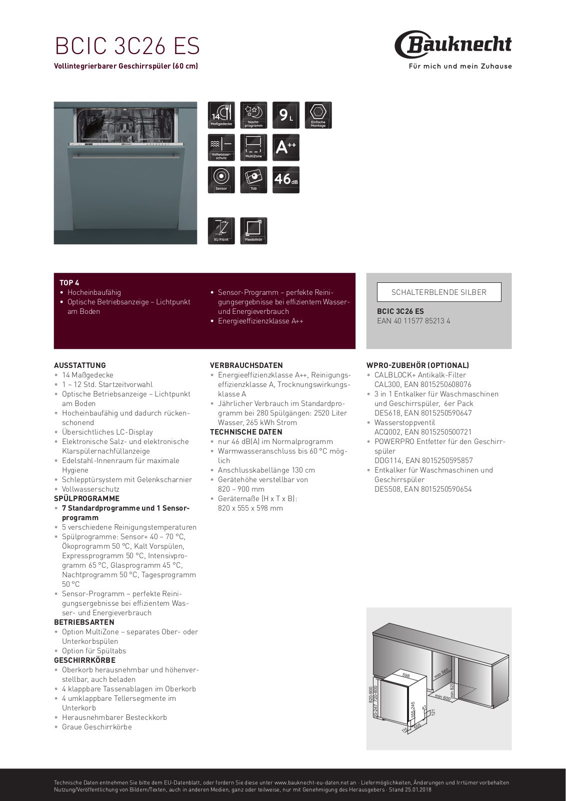 Bauknecht BCIC 3C26 ES User Manual