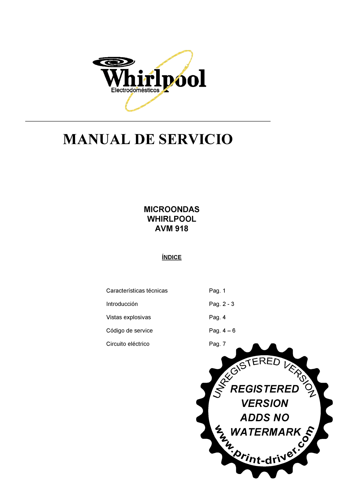 Whirlpool AVM918 Schematic