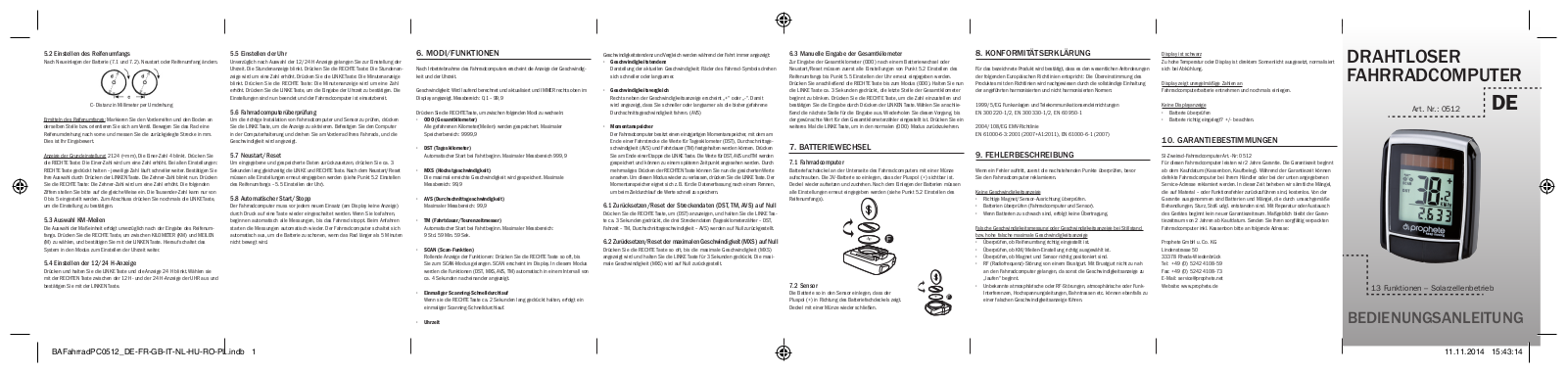 Prophete 0512 User Manual - ManualMachine.com