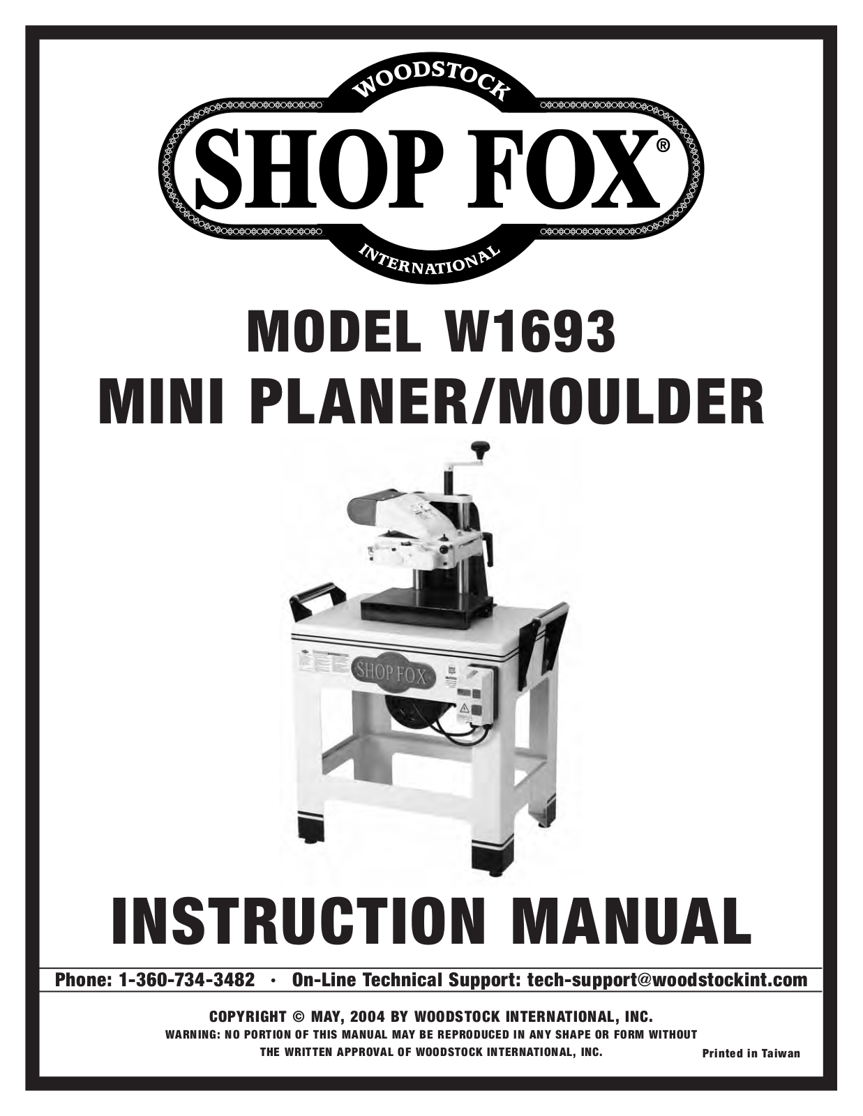 Shop fox W1693 User Manual