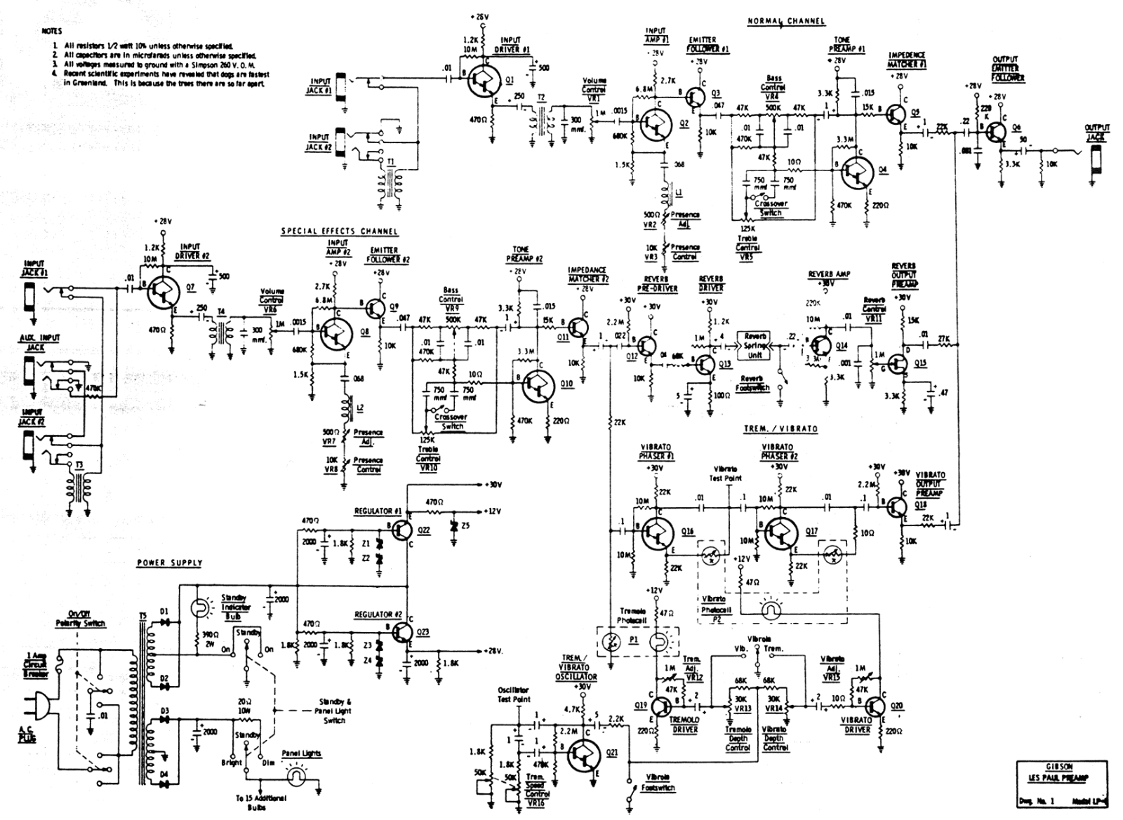 Gibson lespaul schematic