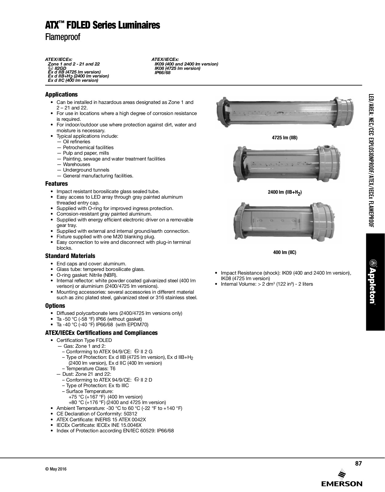 Appleton ATX™ FDLED Series Luminaires Catalog Page