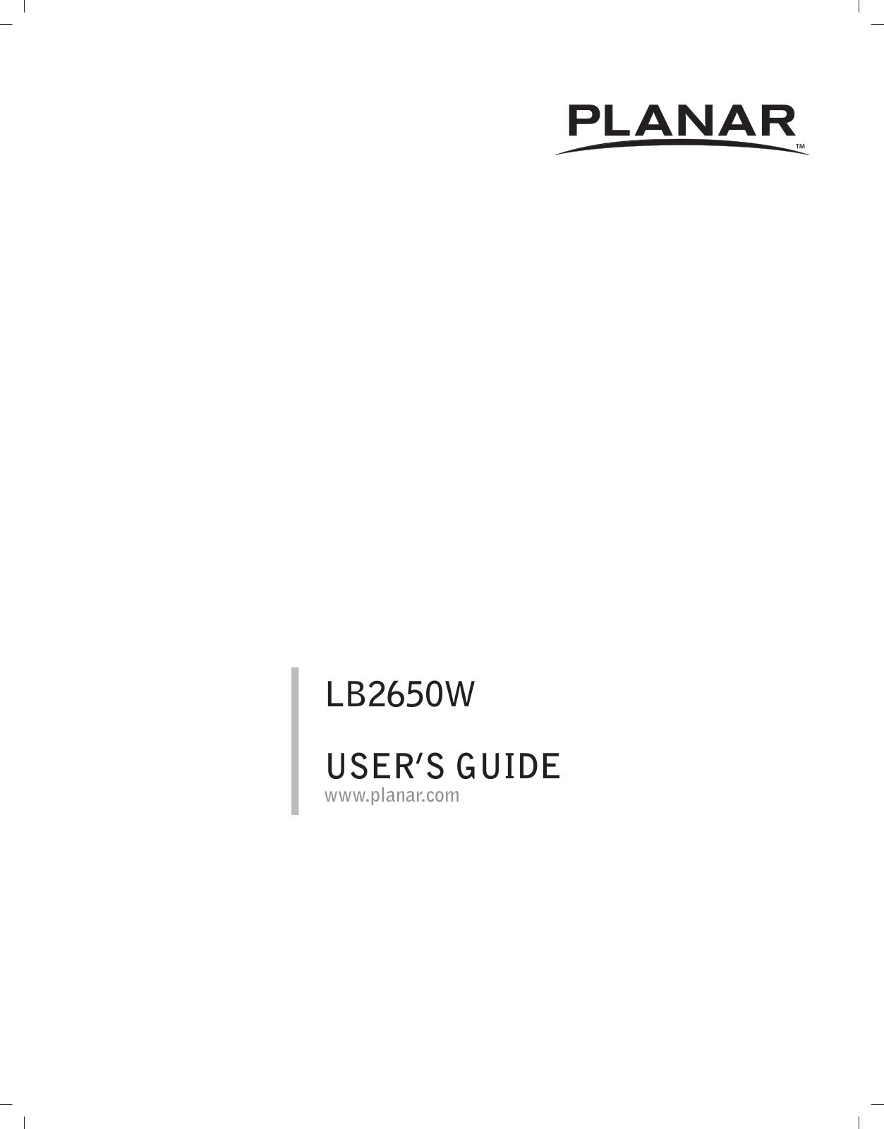 Planar LB2650W User Manual