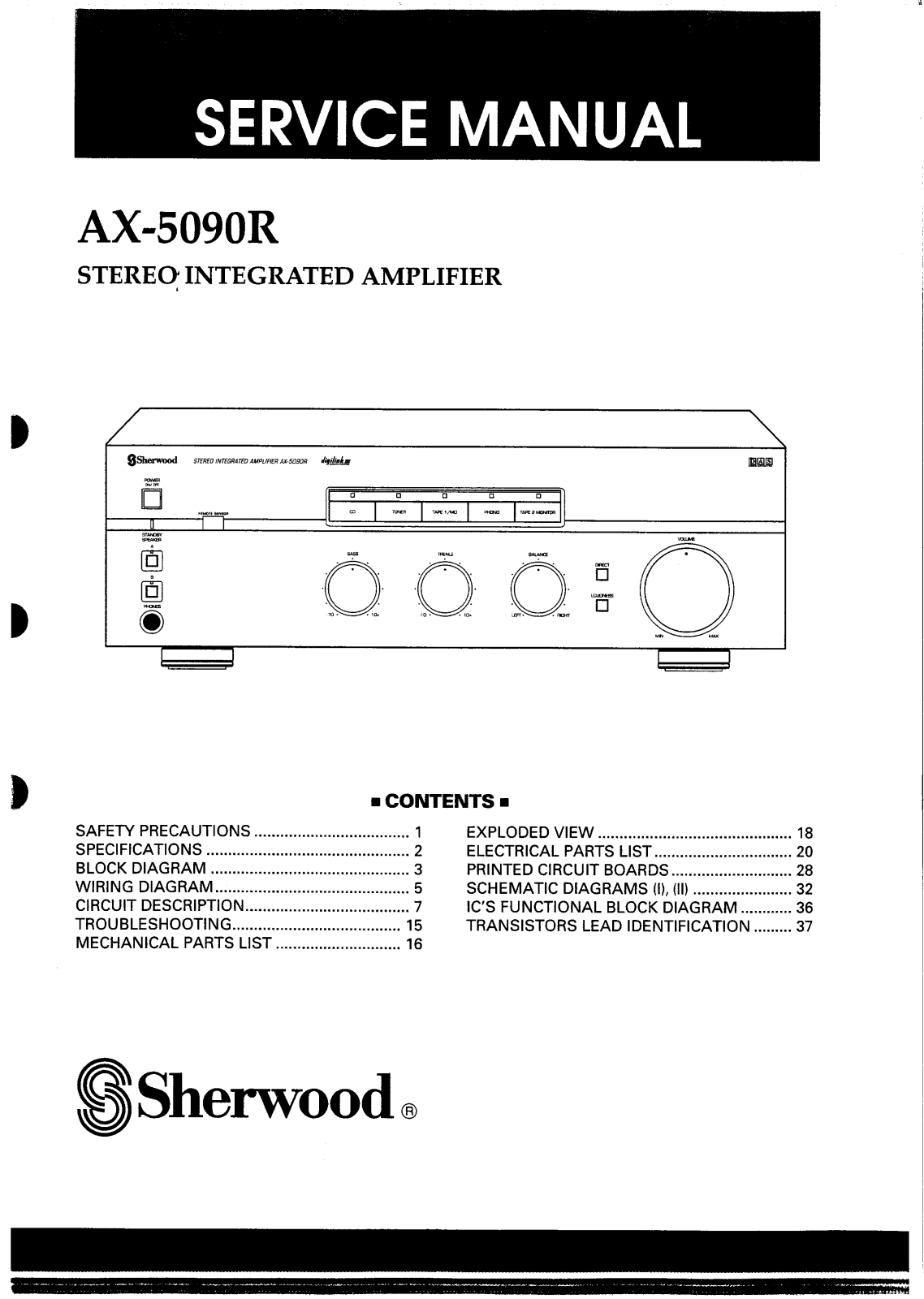 Sherwood AX-5090-R Schematic