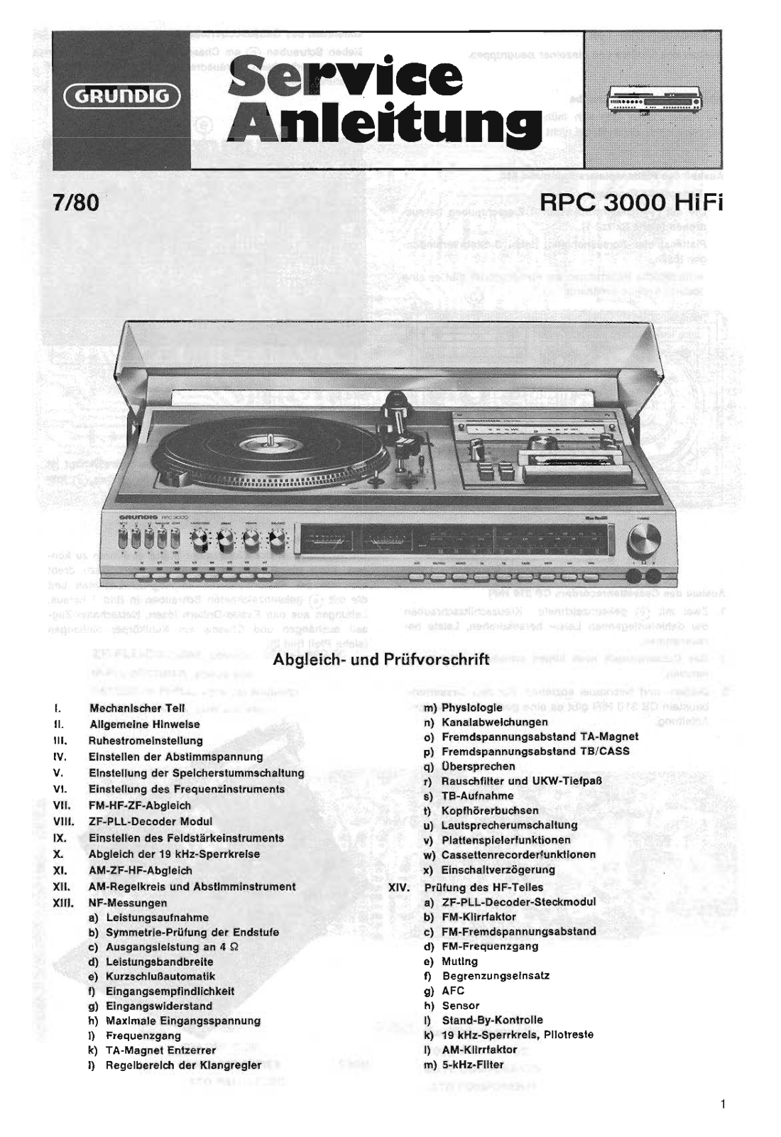 Grundig RPC-3000 Service Manual