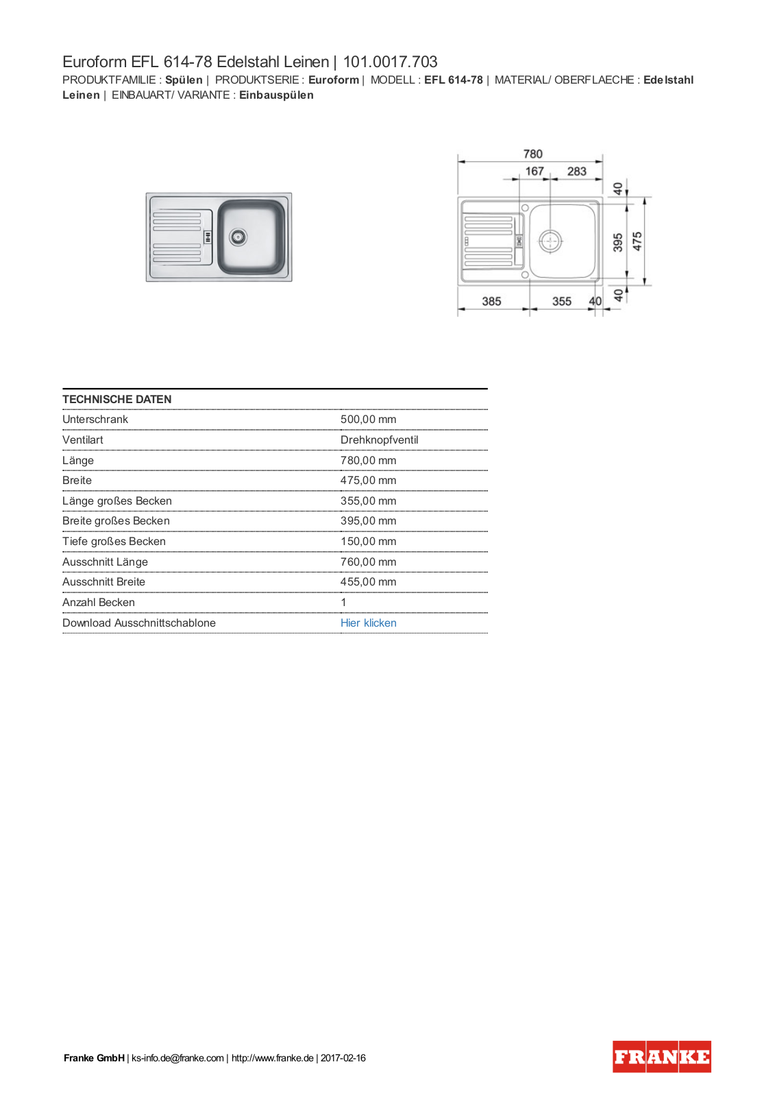 Franke 101.0017.703 Service Manual