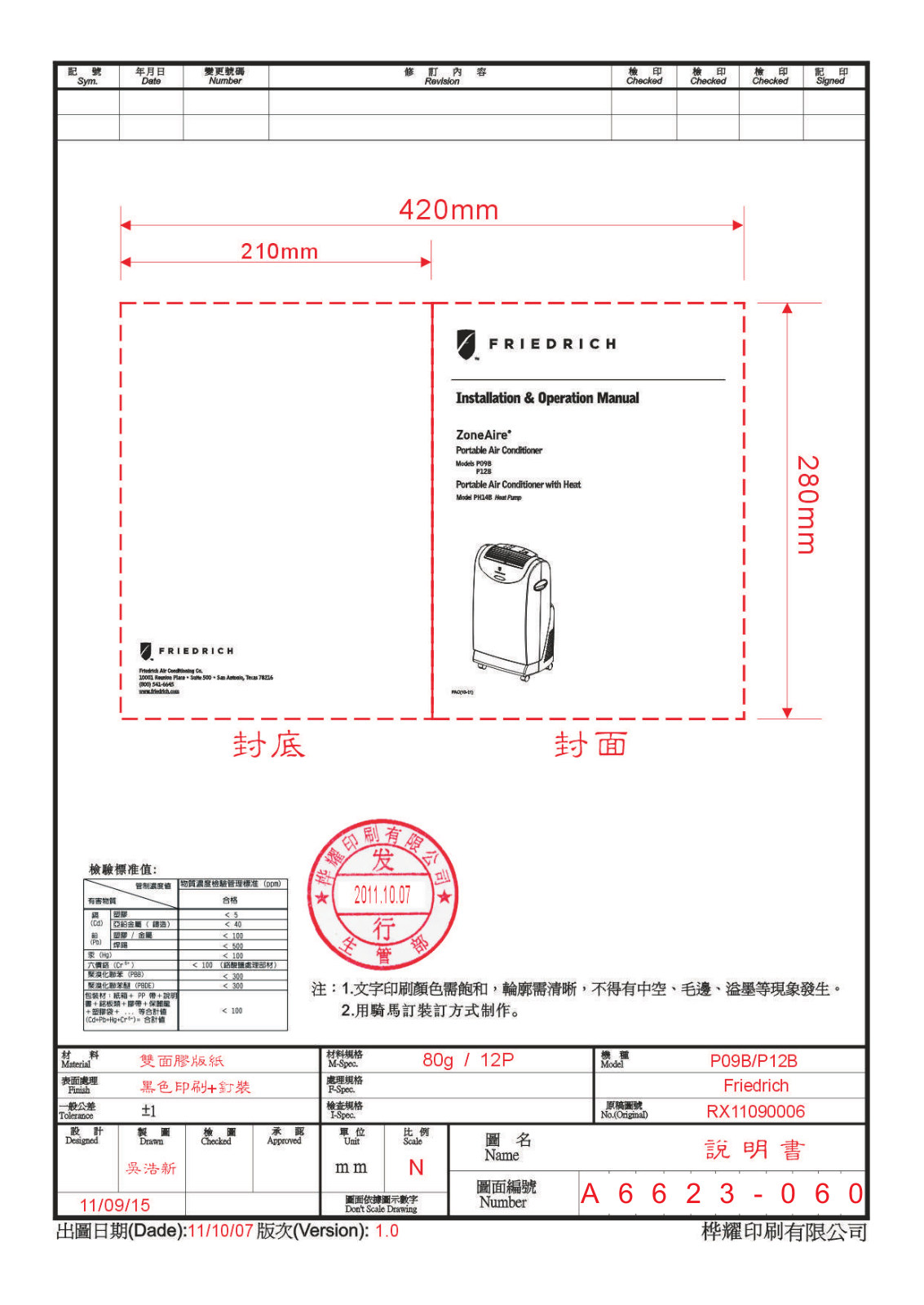 Friedrich A 6623 - 060 User Manual