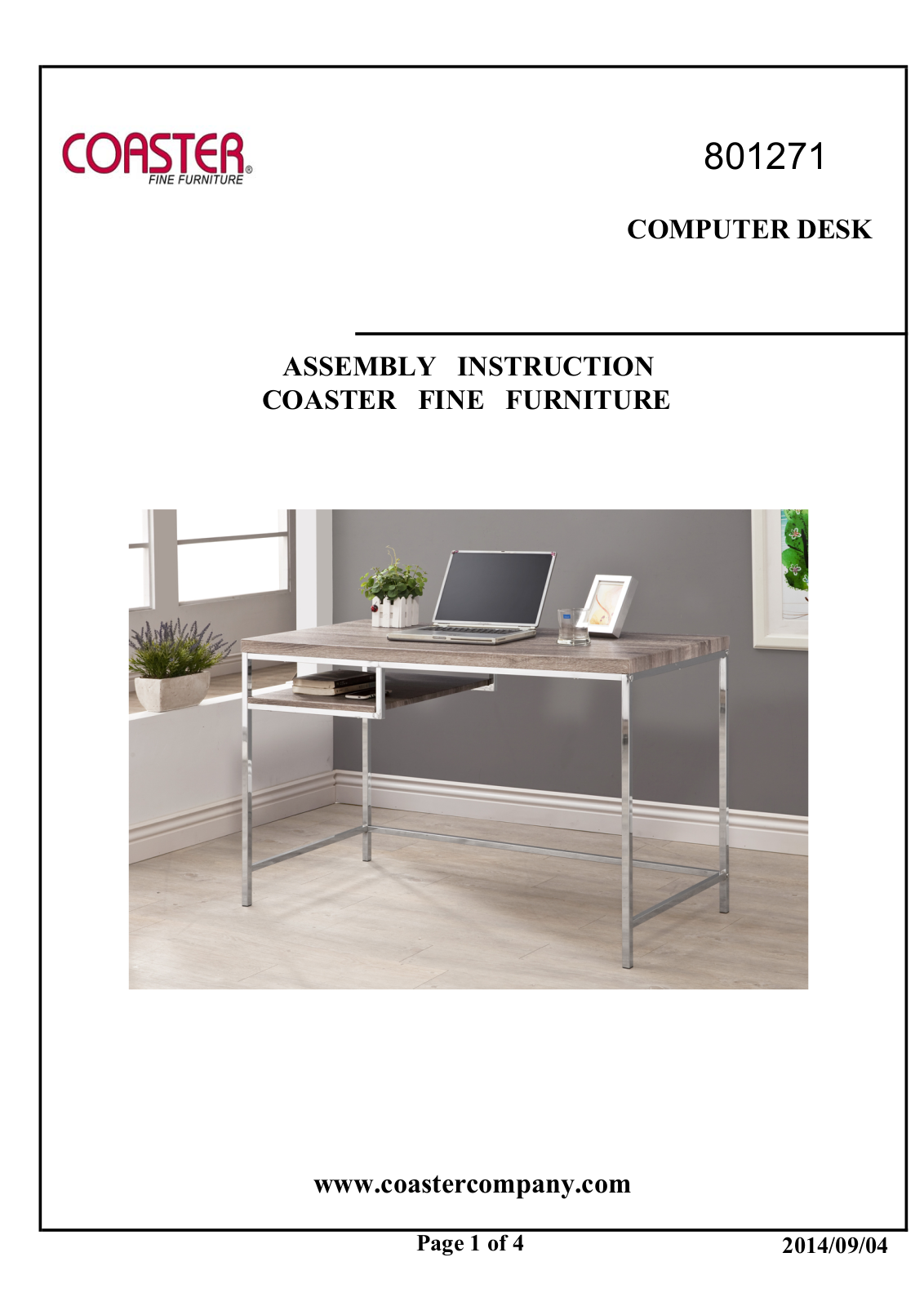 Coaster 801271 Assembly Guide