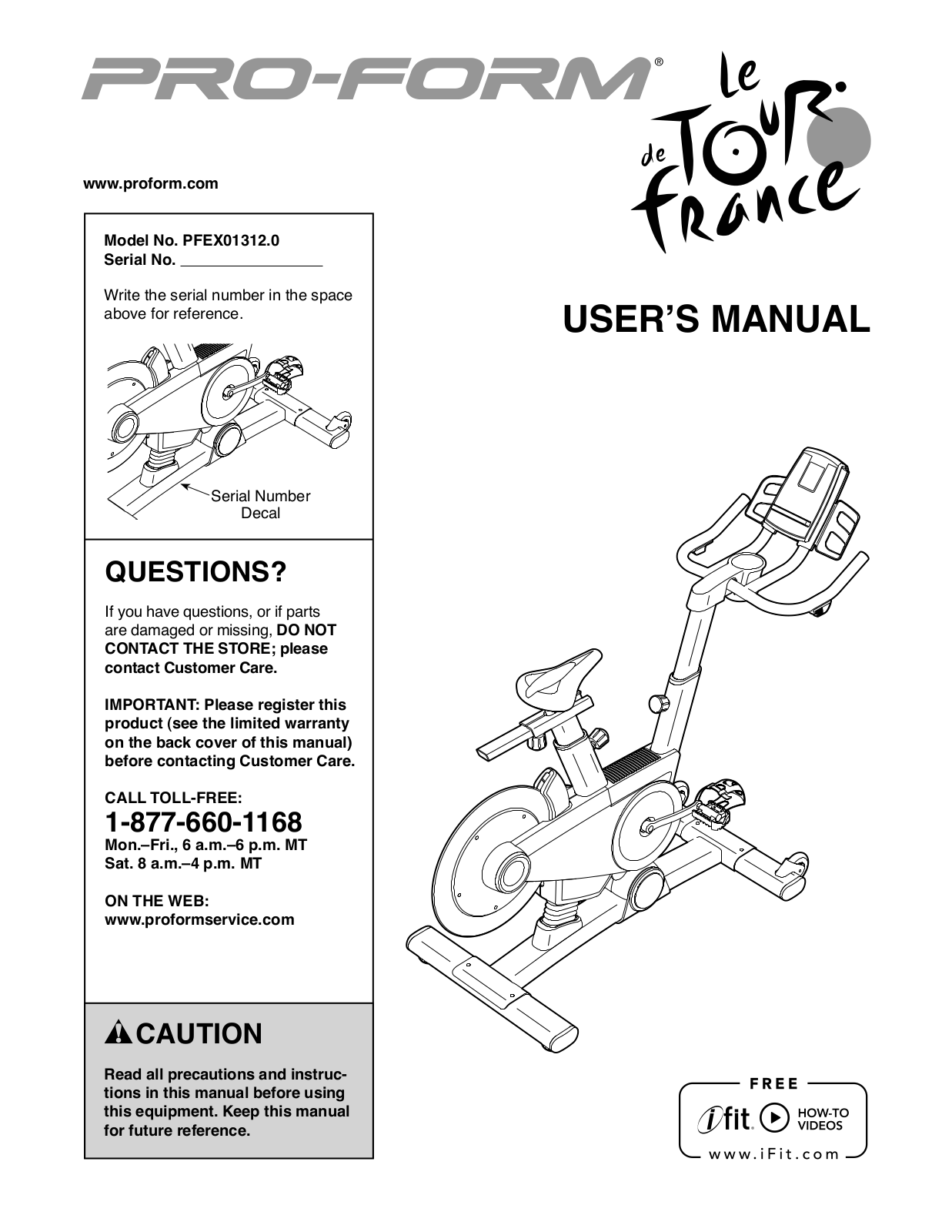 Pro-Form PFEX01312 User Manual