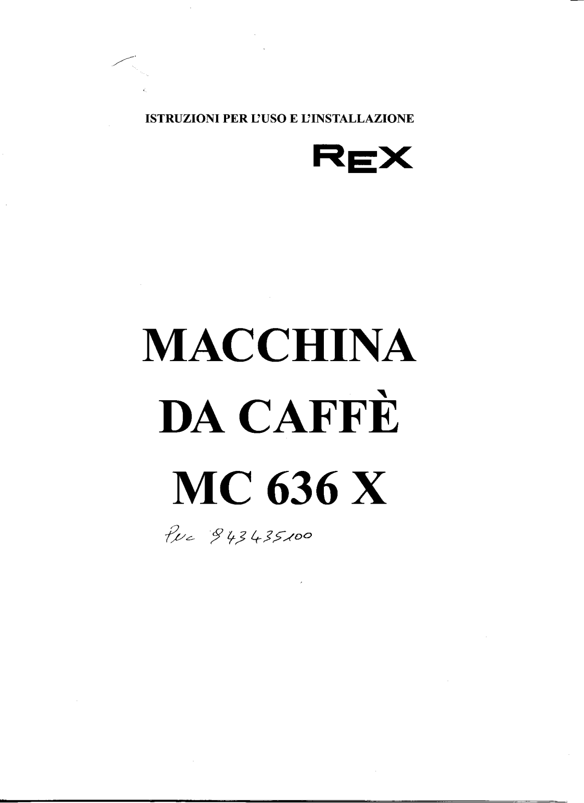 Rex MC636X User Manual