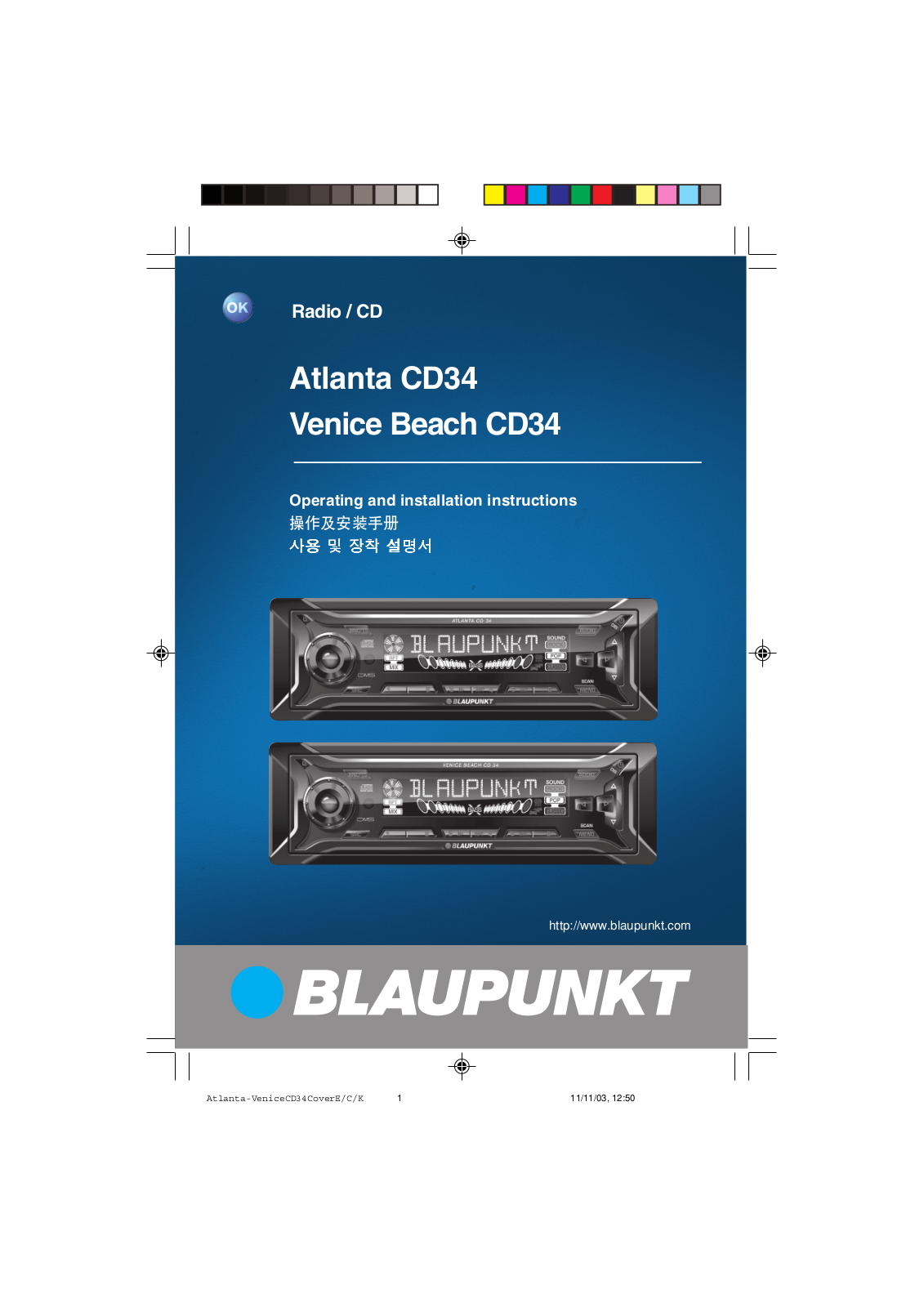 Blaupunkt VENICE BEACH CD34 User Manual