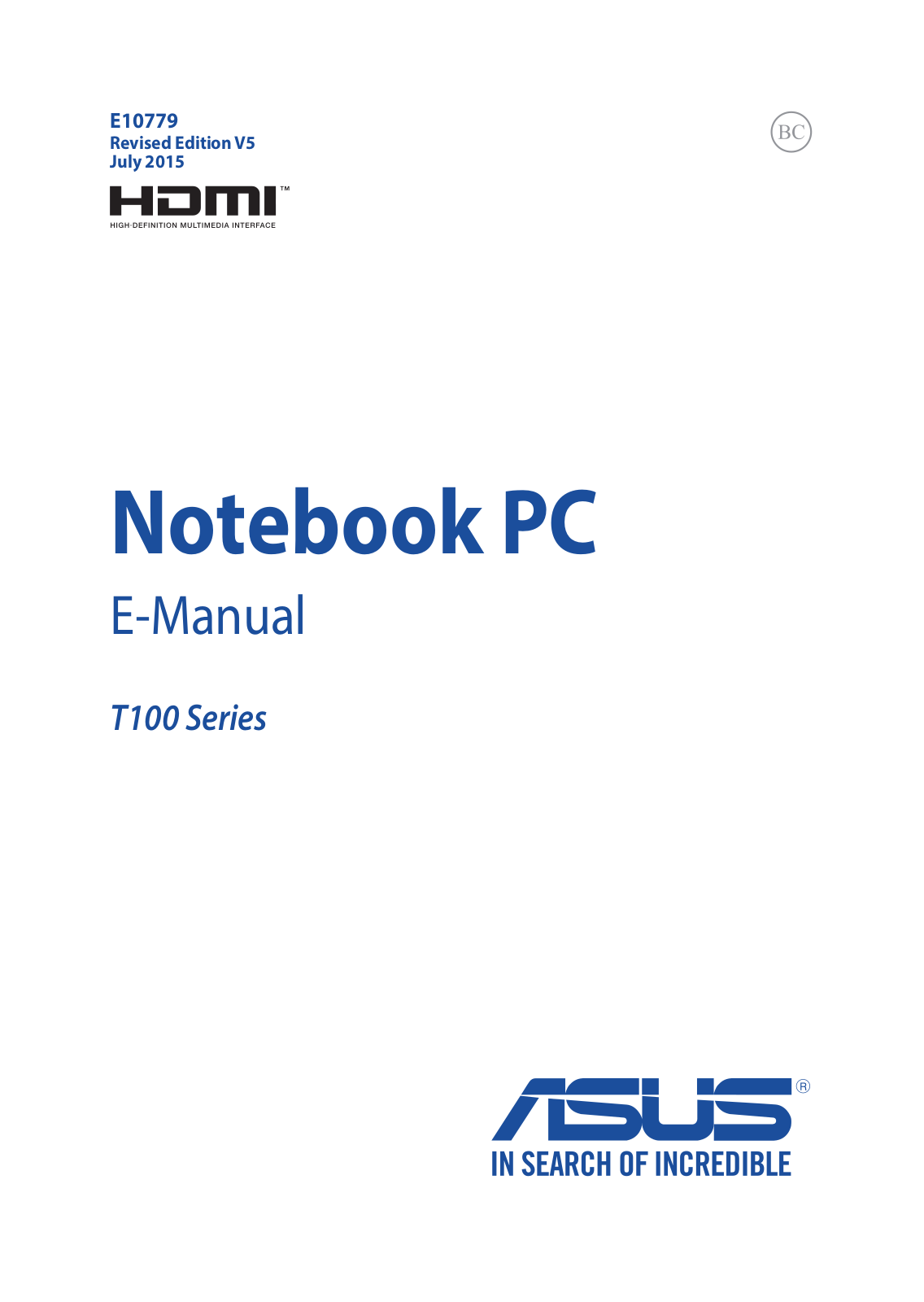 Asus H100TAM, T100TAM User’s Manual