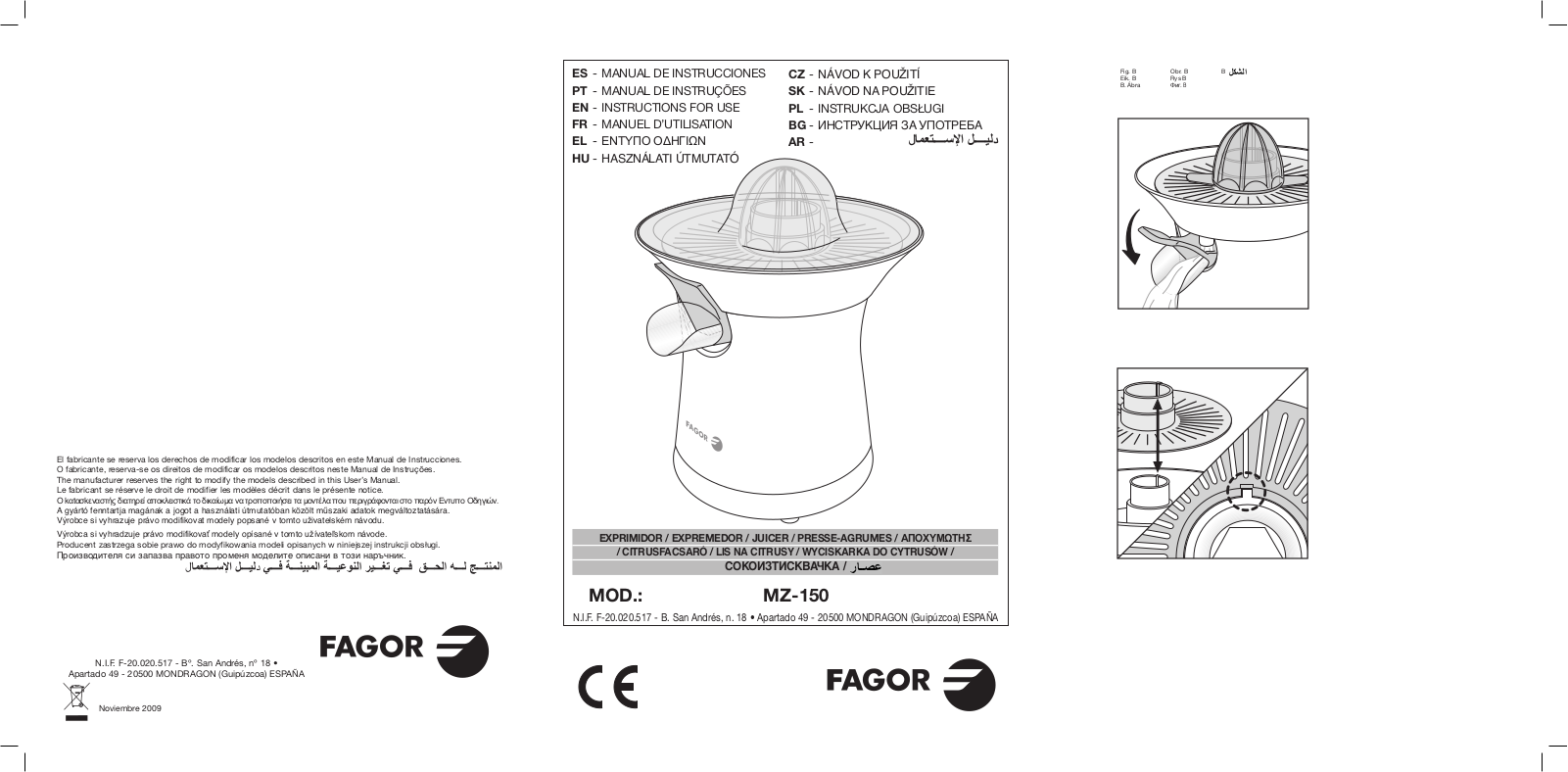 FAGOR MZ-150 User Manual