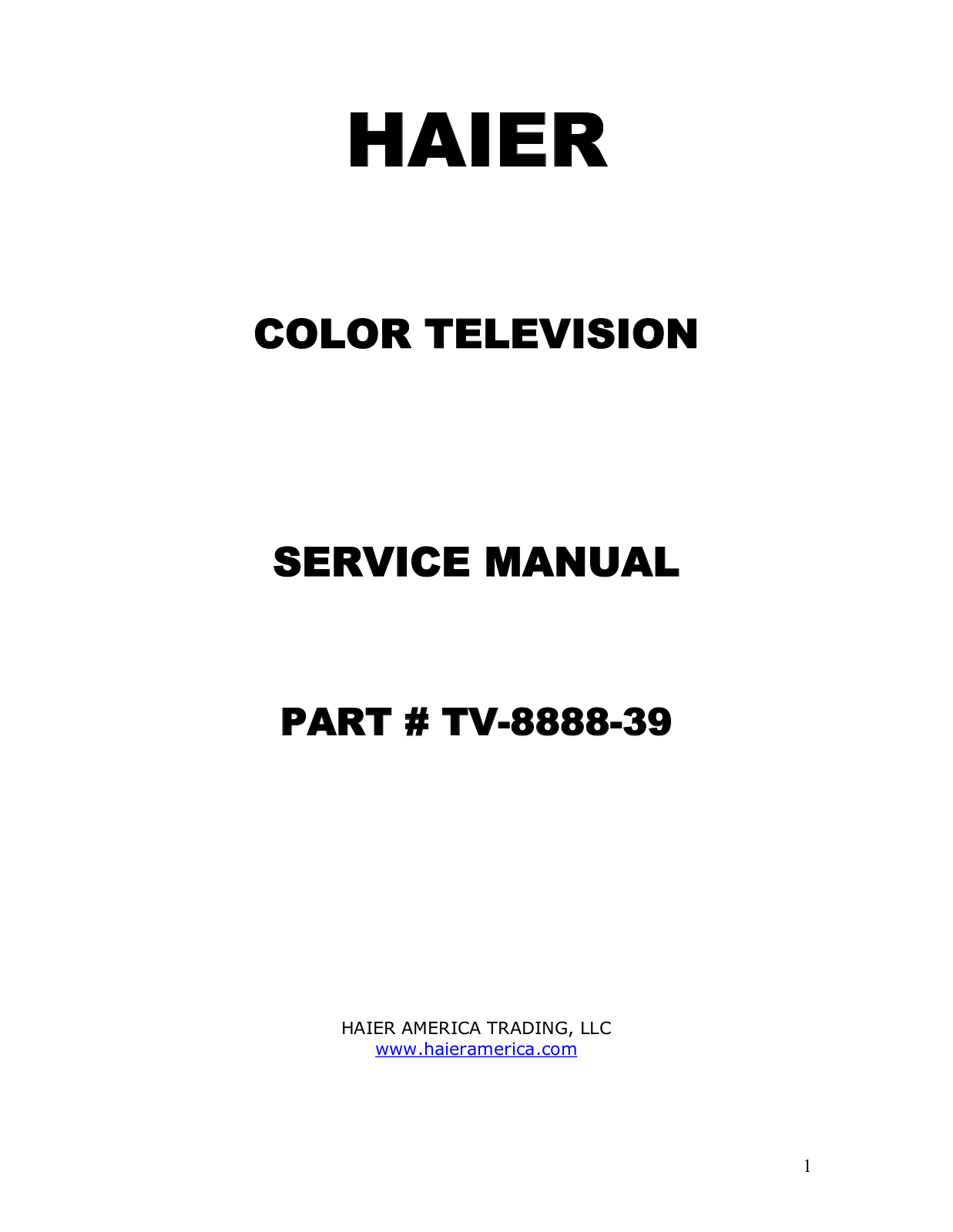 Haier HTX29S31S Schematic