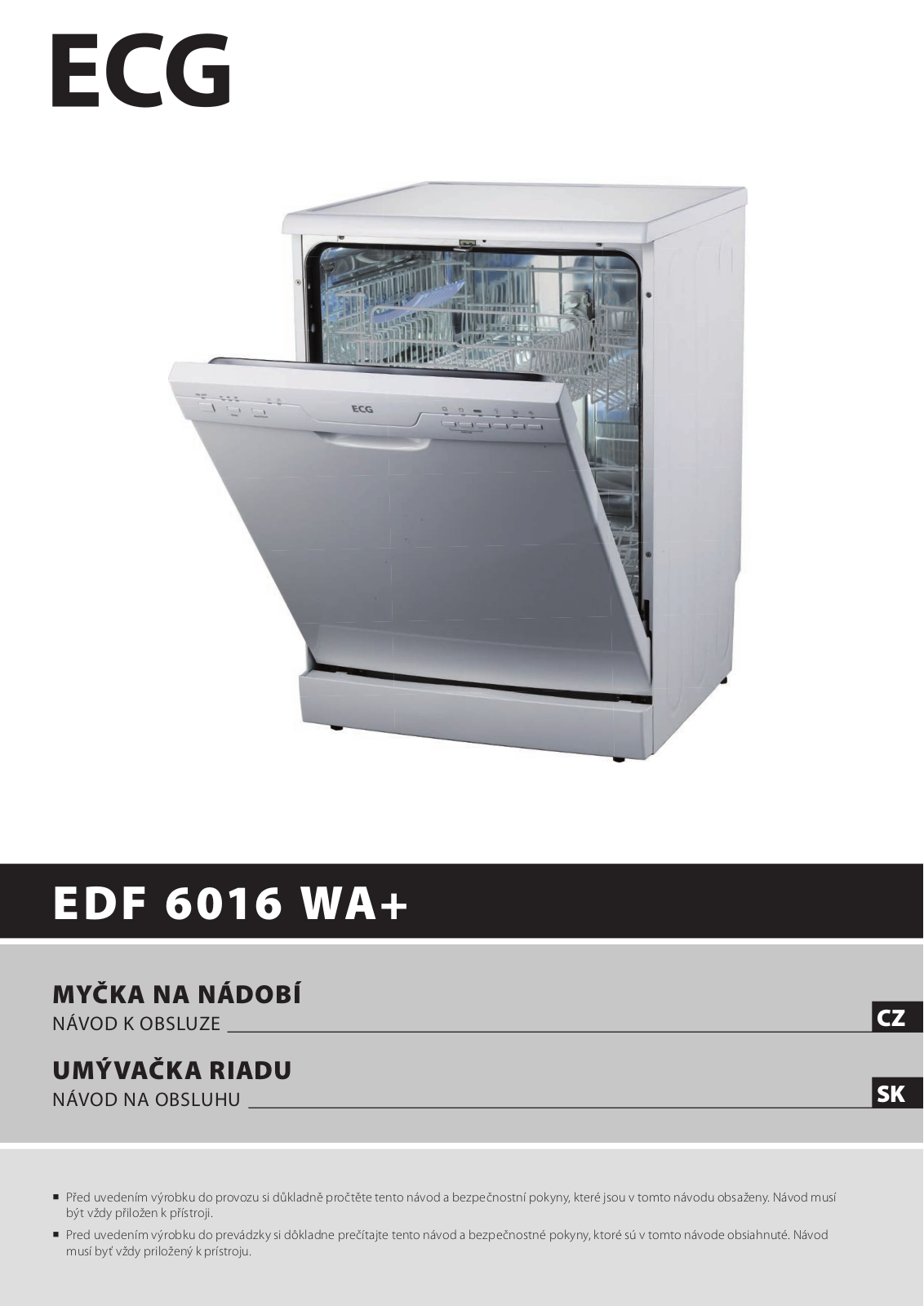 ECG EDF 6016 WA+ User Manual