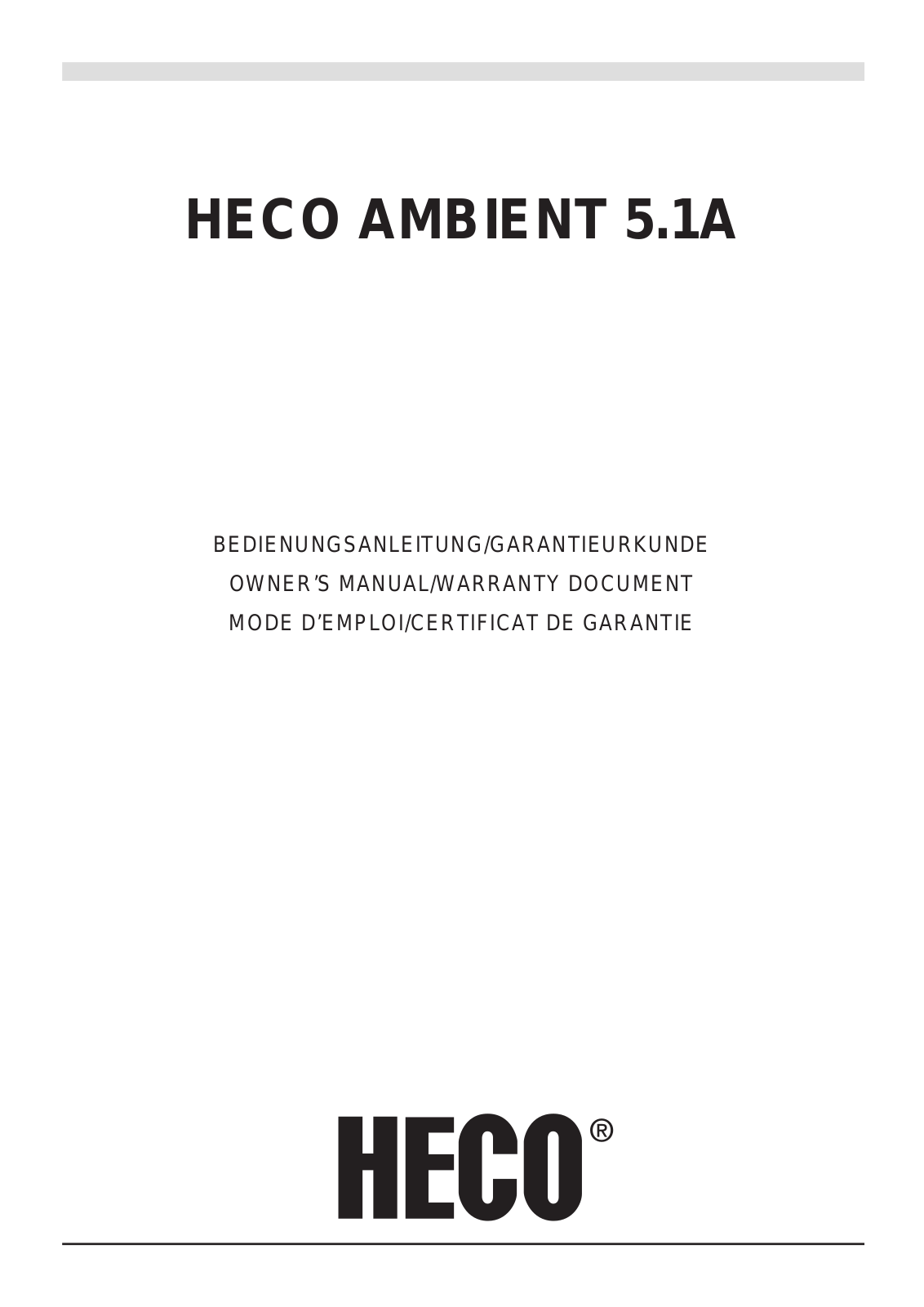 Heco Ambient 5.1 A User Manual