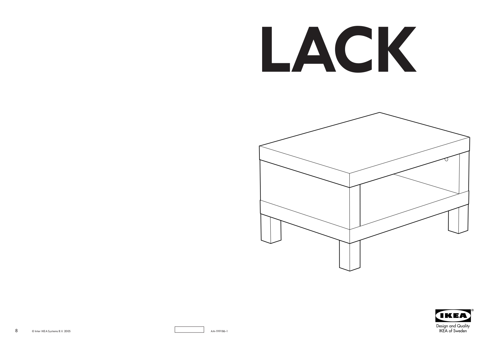 IKEA LACK TV BENCH 23X17 Assembly Instruction