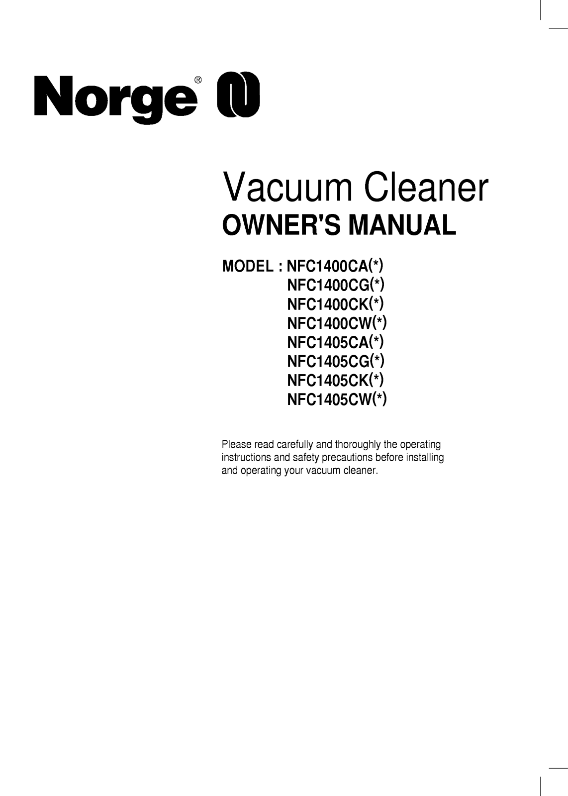 LG NFC1405CGR User Manual