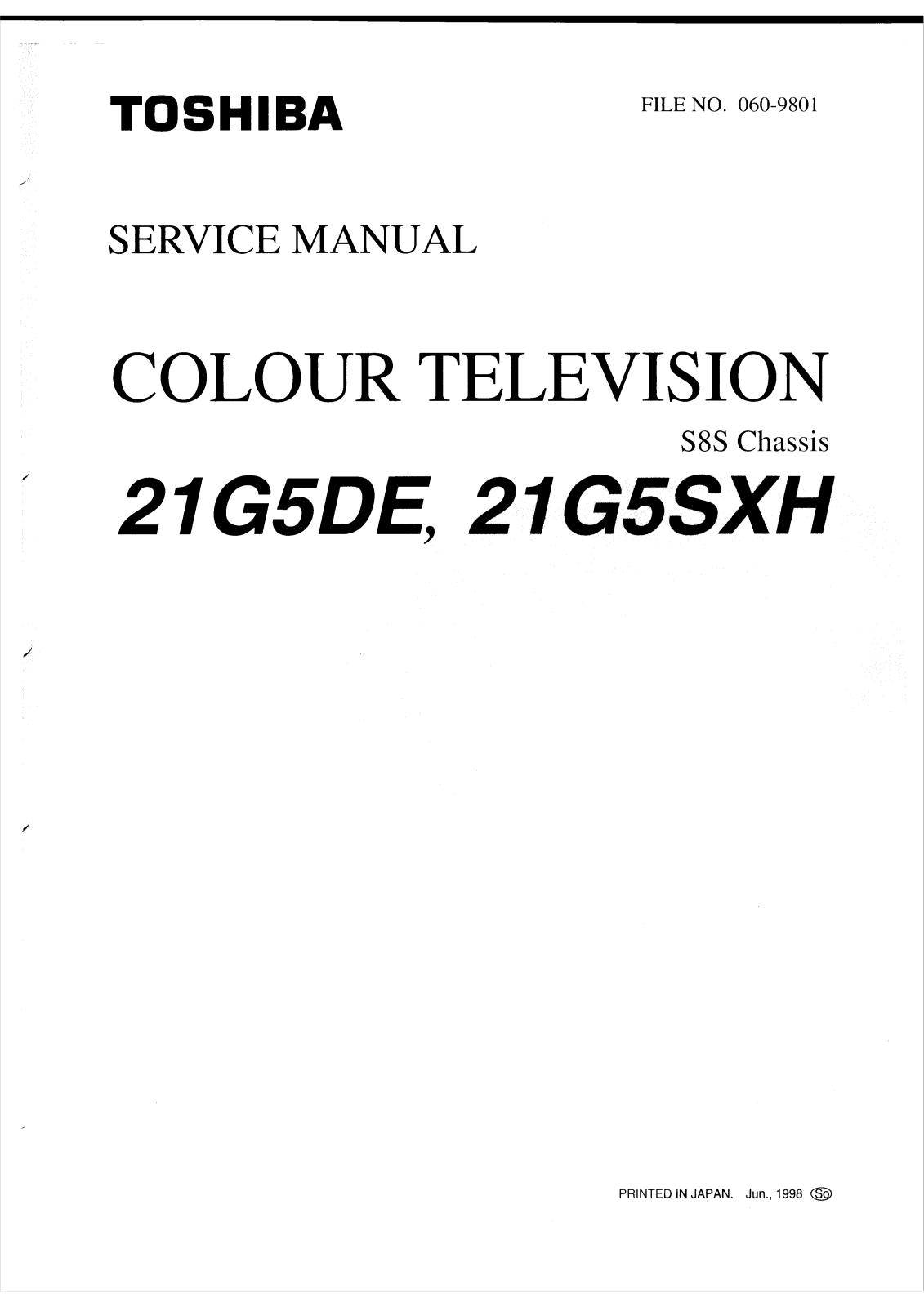 Toshiba 21G5DE, 21G5SXH Schematic