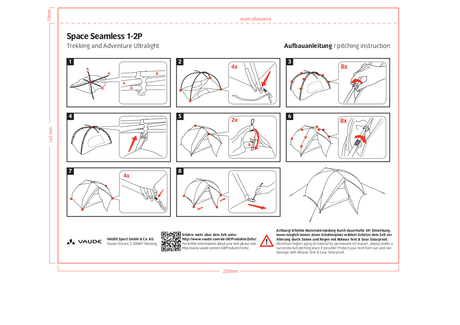 Vaude Space Seamless 1-2P User guide - ManualMachine.com