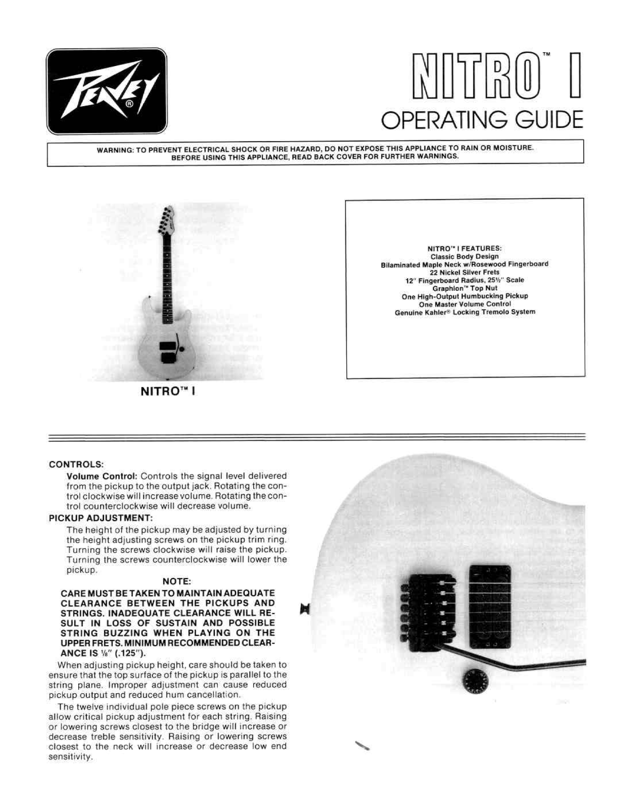 Peavey Nitro I User Manual