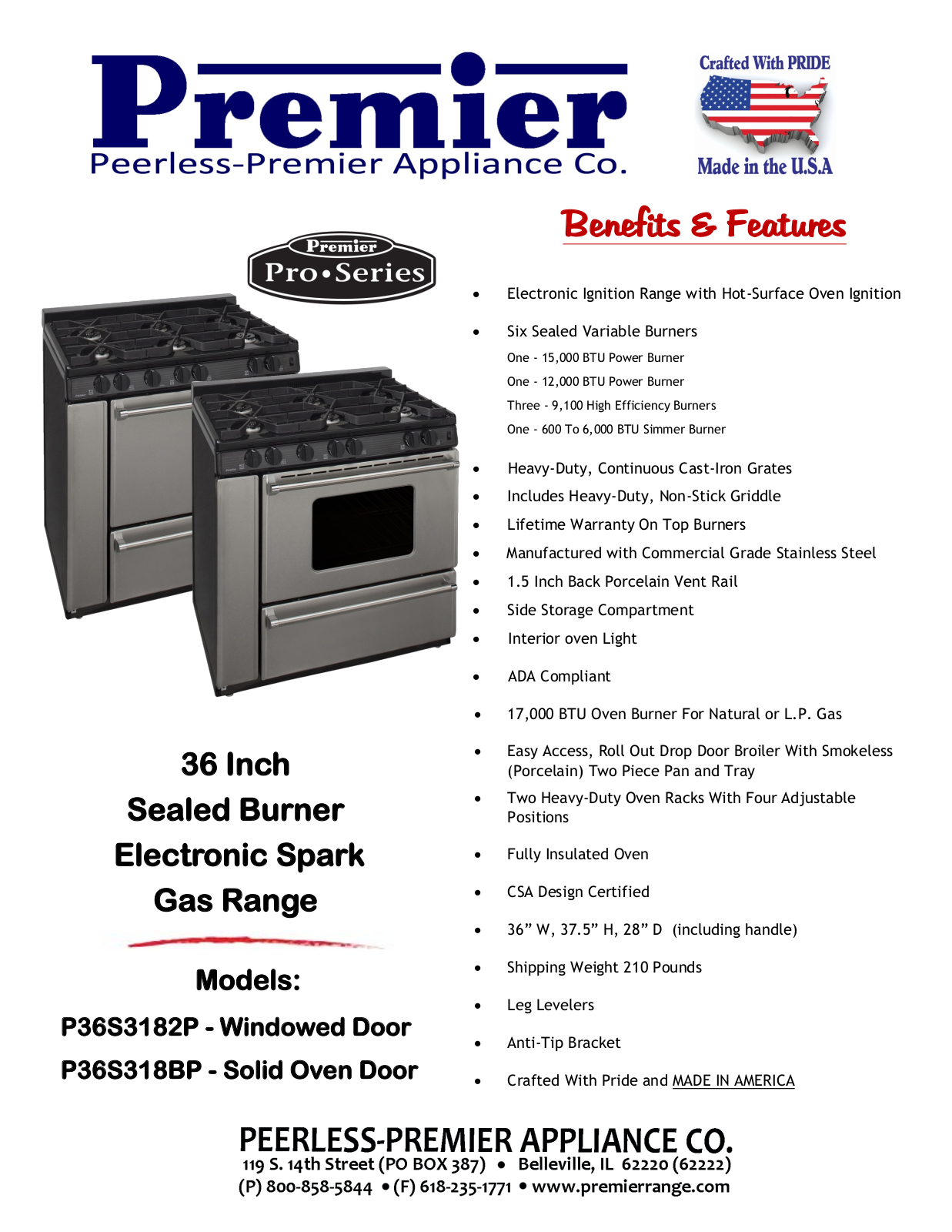 Peerless Stove P36S3182P User Manual