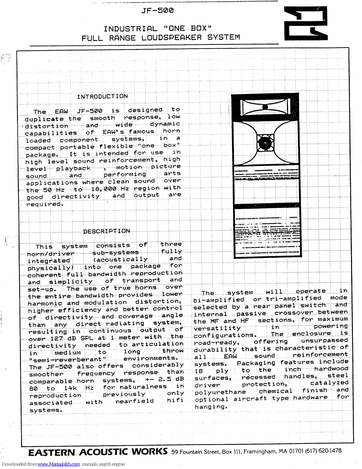 EAW JF-500 Specifications