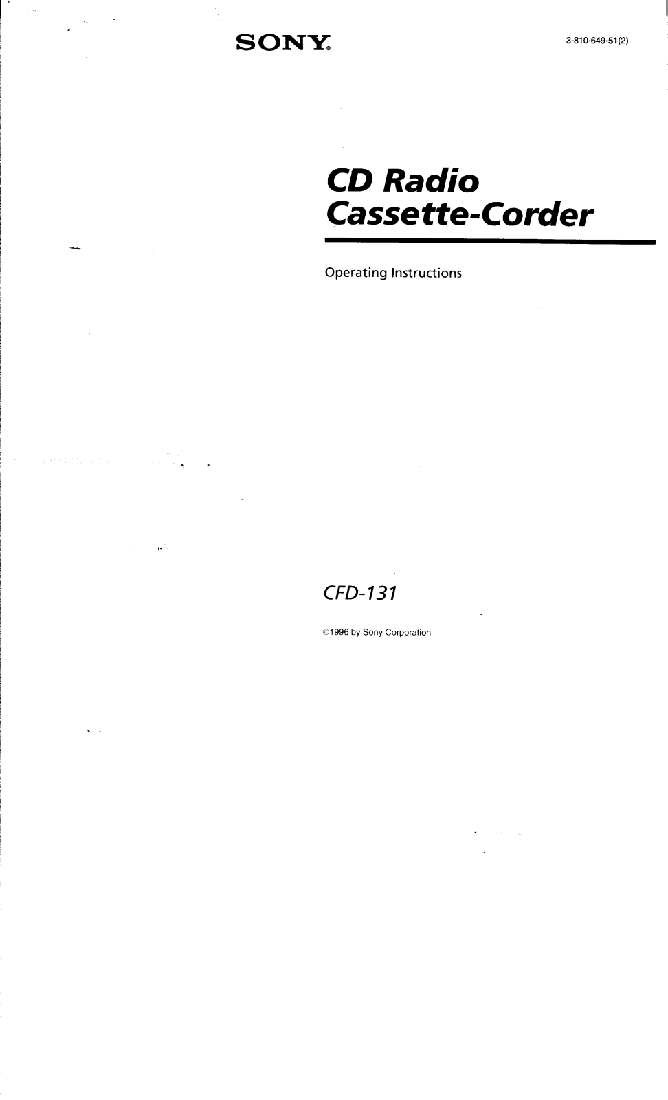 Sony CFD-131 User Manual