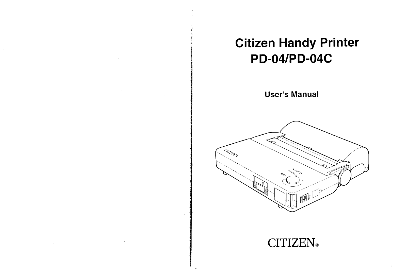 Citizen PD-04, PD-04C User Manual