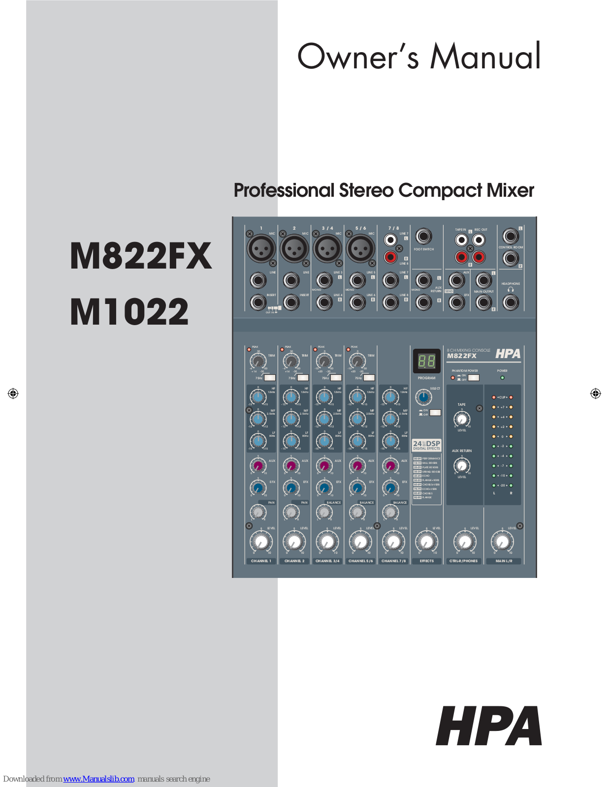 HPA M822FX, M1022 Owner's Manual