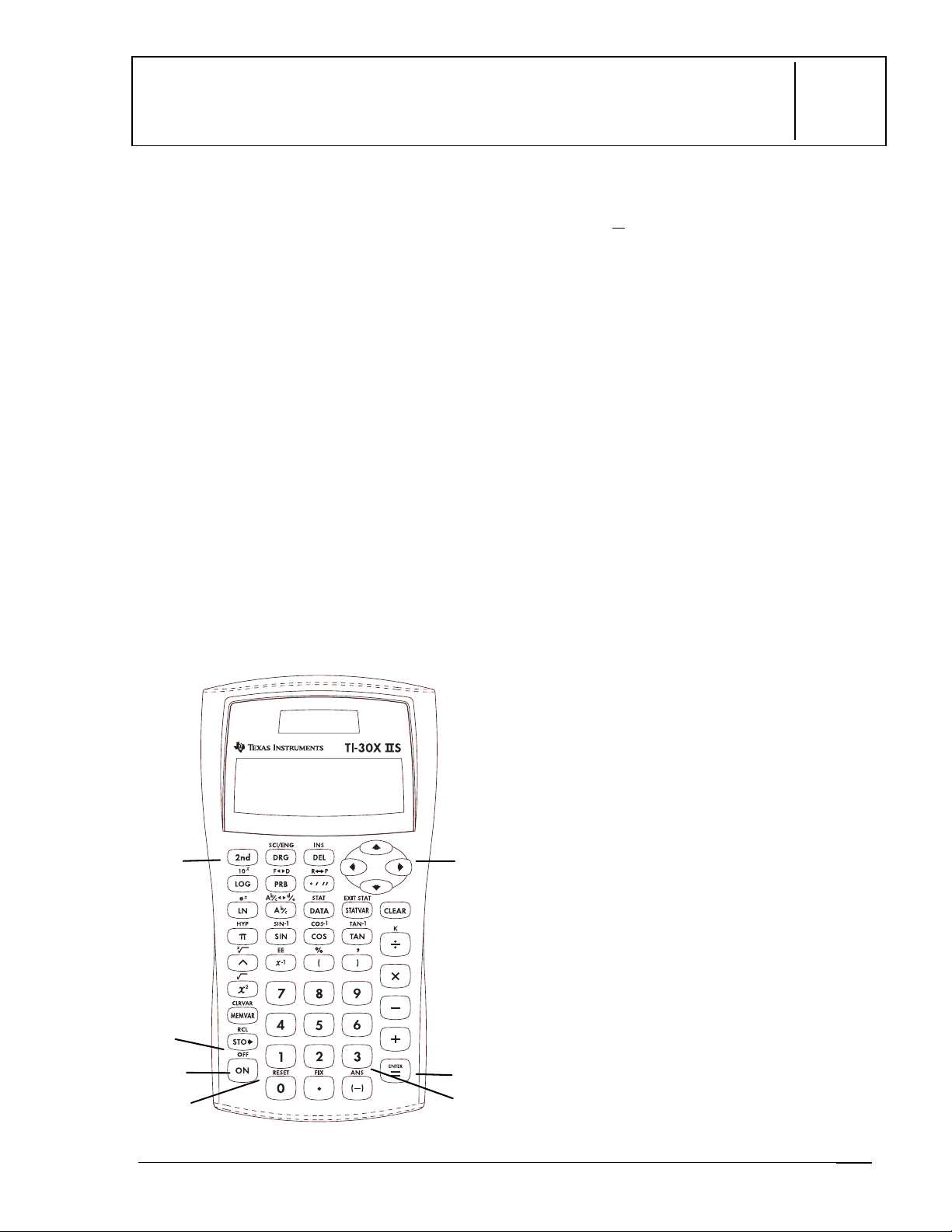 Texas Instruments TI30X User Manual