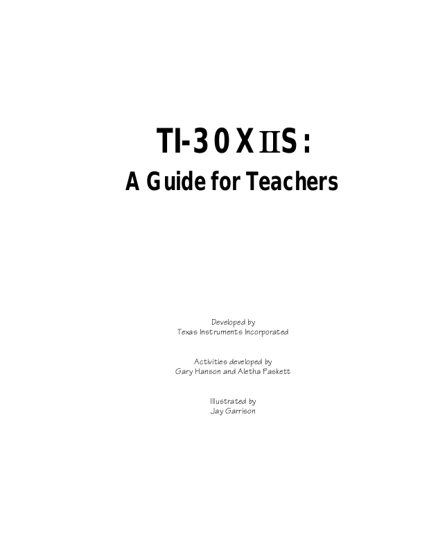 Texas Instruments TI-30X User Manual