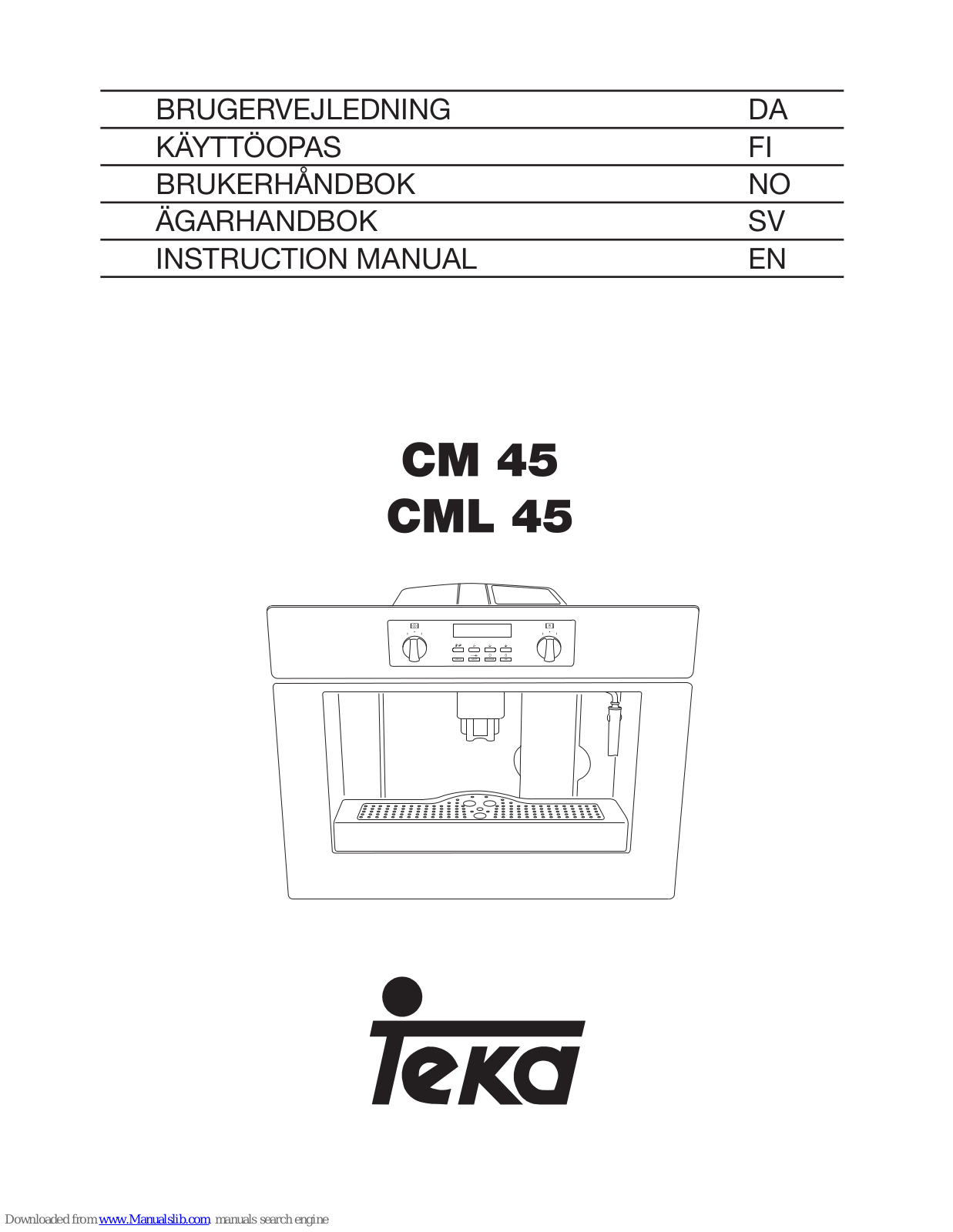 Teka CM 45, CML 45 Instruction Manual