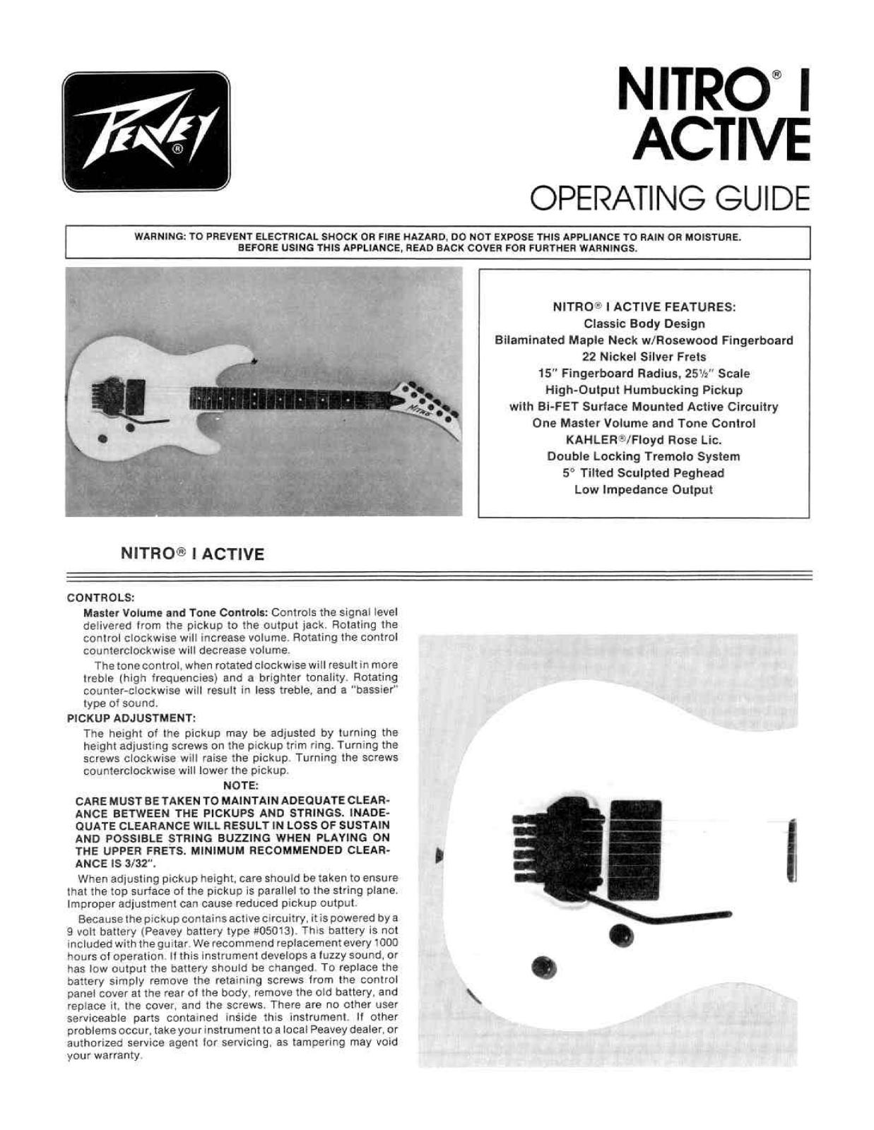 Peavey Nitro I Active User Manual