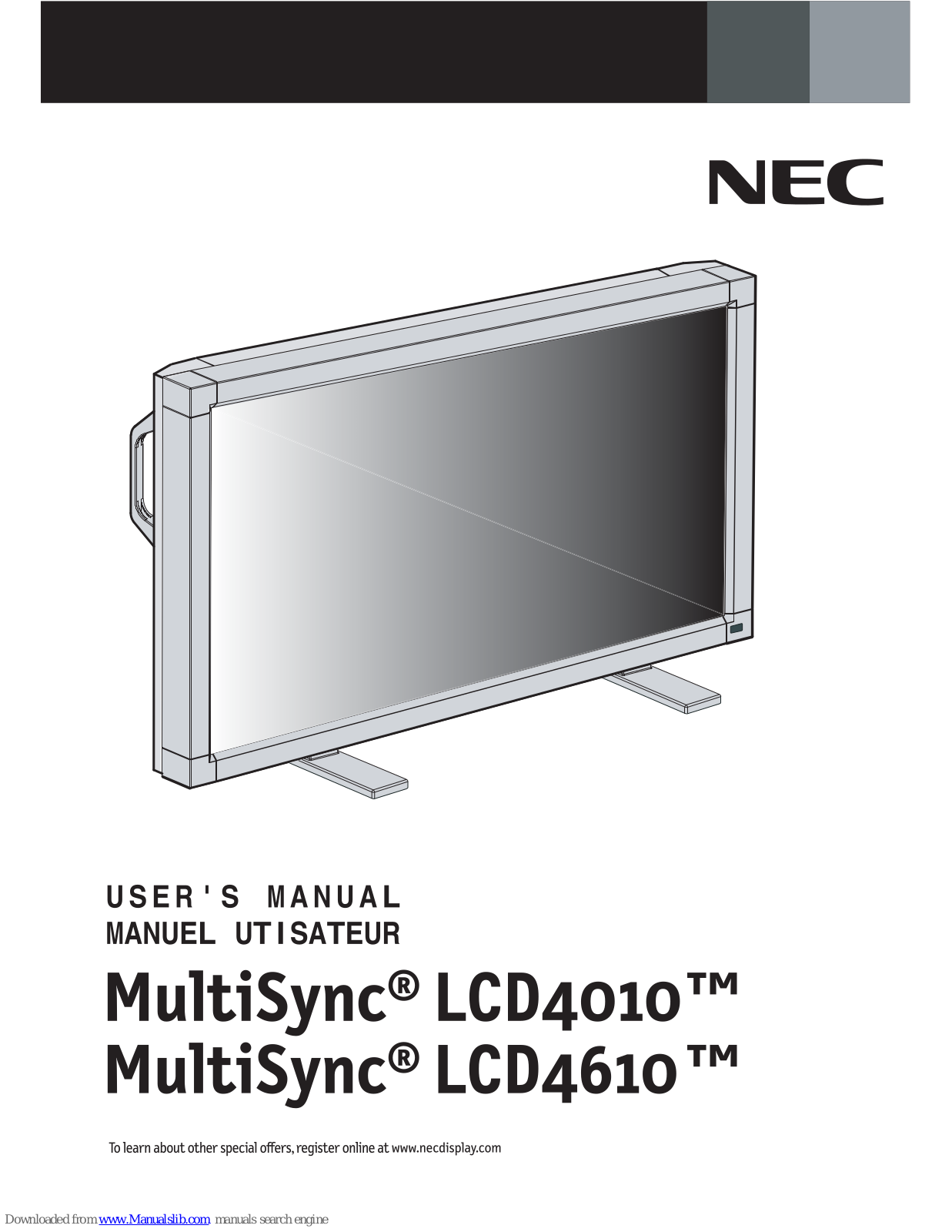 NEC MultiSync LCD4010, L404G6, MultiSync LCD4610, L464G7 User Manual - ManualMachine.com