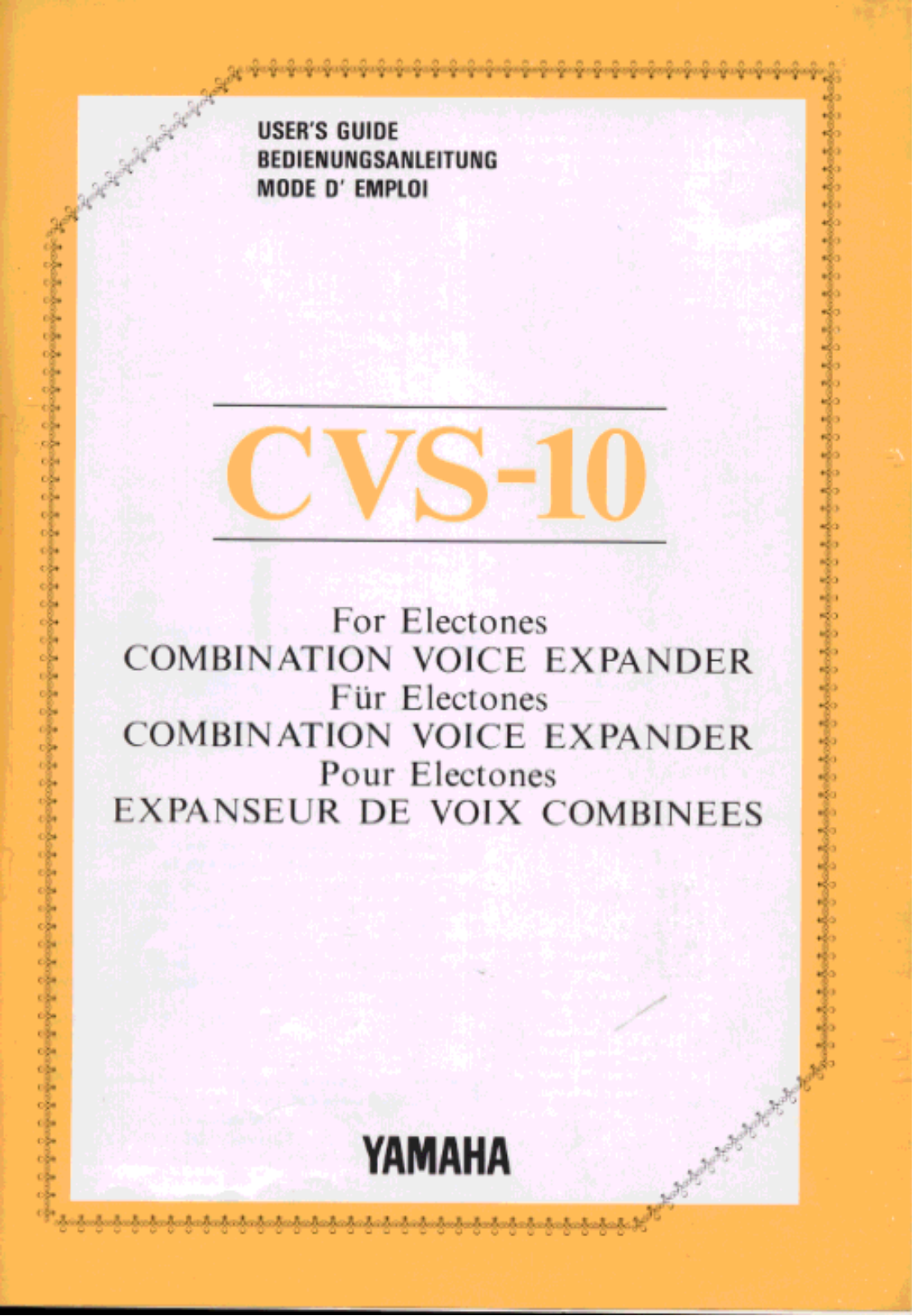 Yamaha CVS-10 User Manual