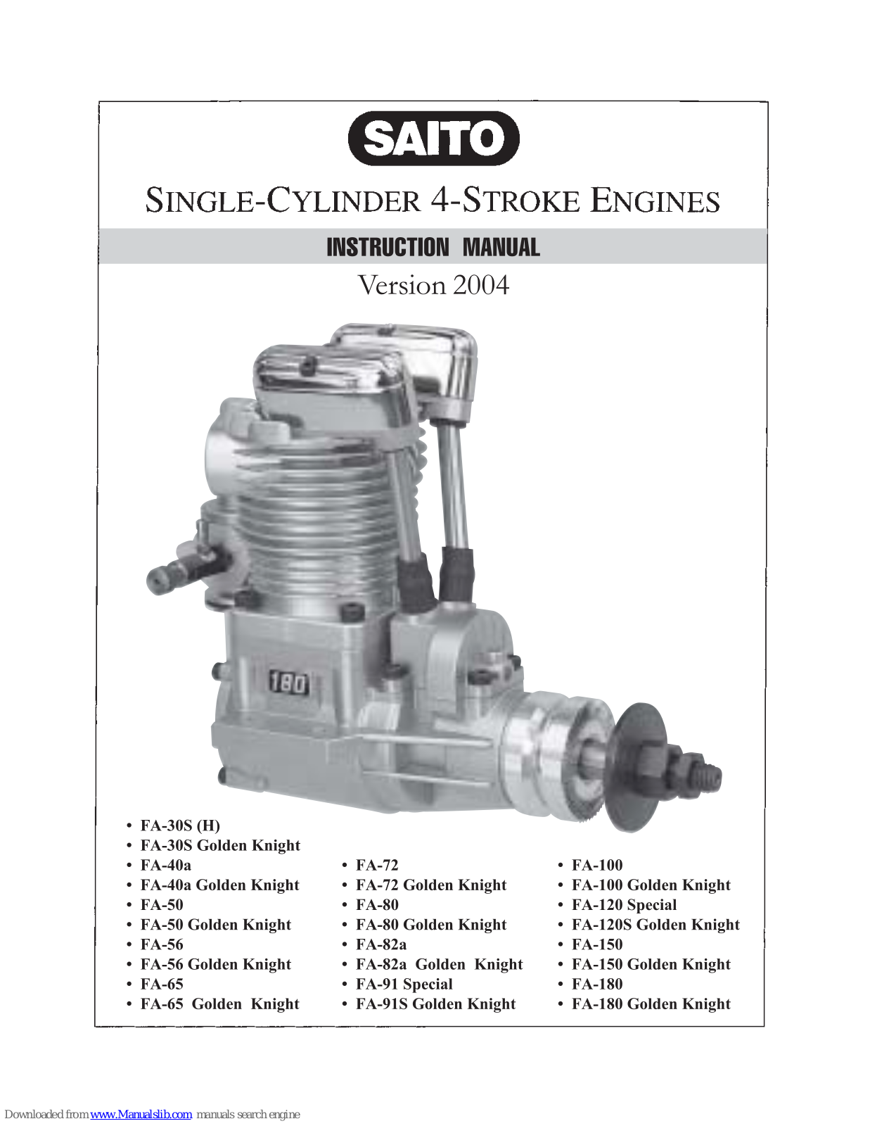 Saito FA-40A, FA-30S, FA-50, FA-56, FA-65 Instruction Manual