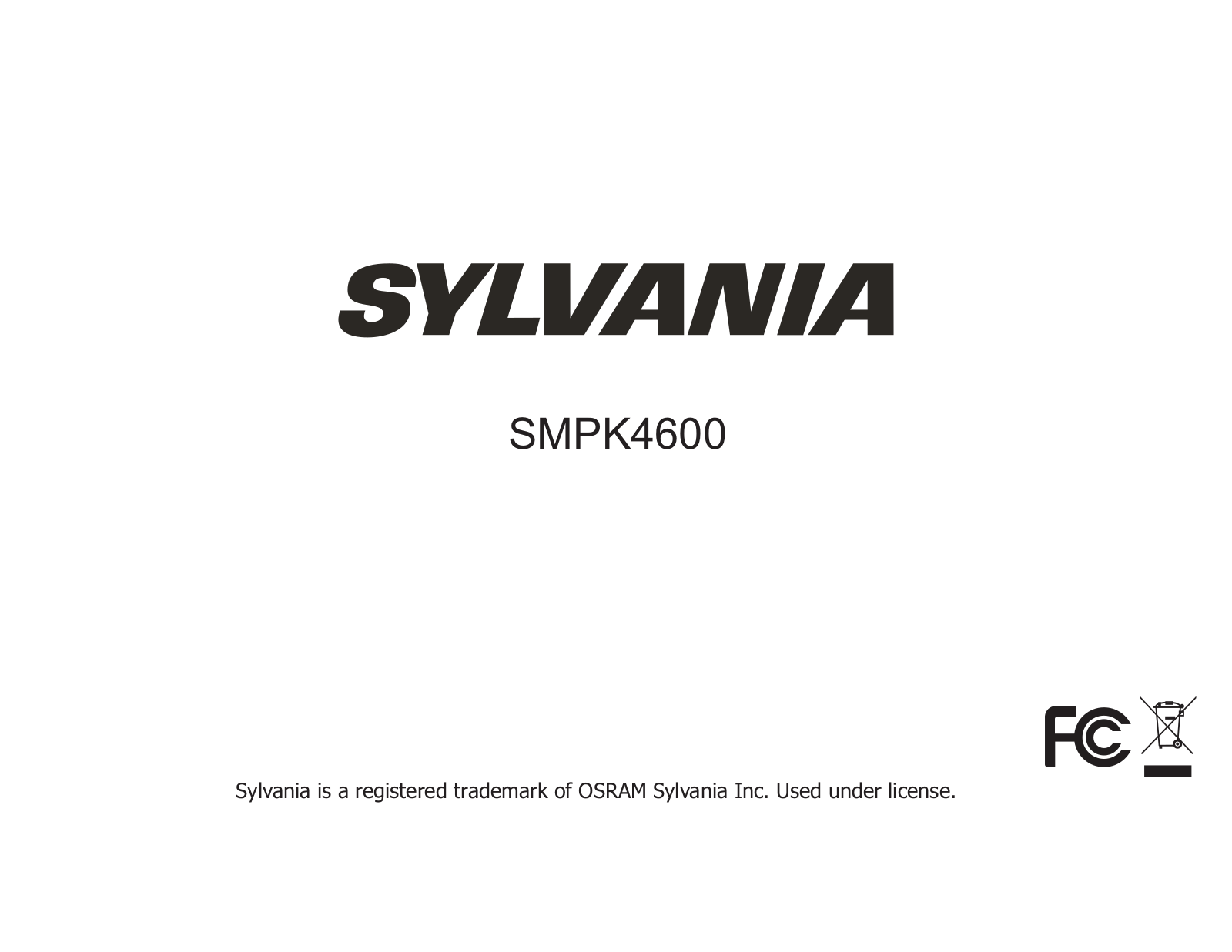 Sylvania SMPK 4600 User Manual