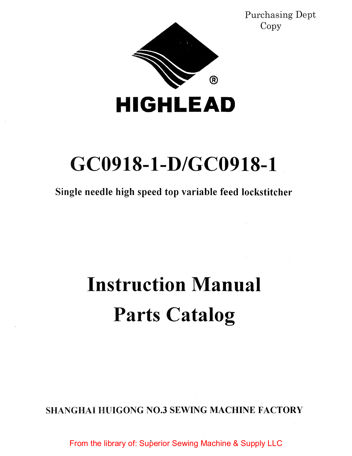 Highlead GC0918-1, GC0918-1-D User Manual