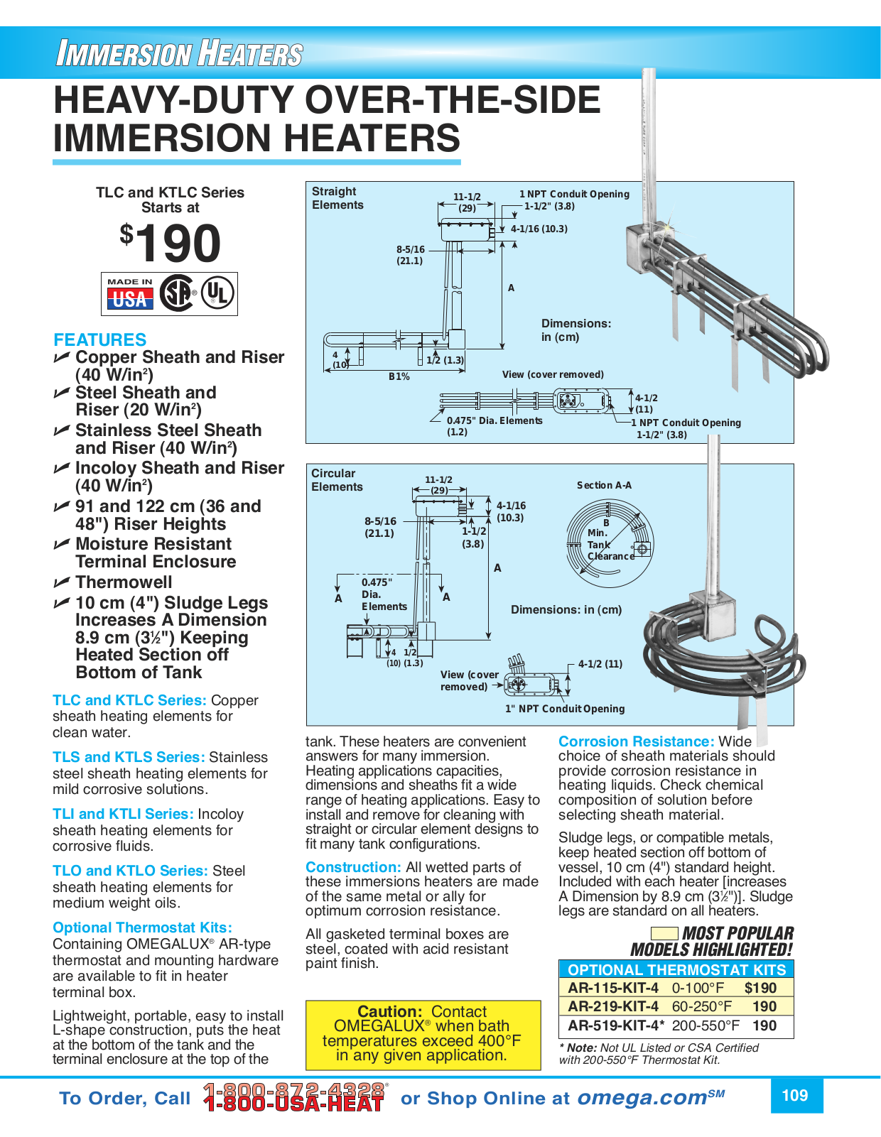 Omega Products KTLC-220A-036-120 User Manual