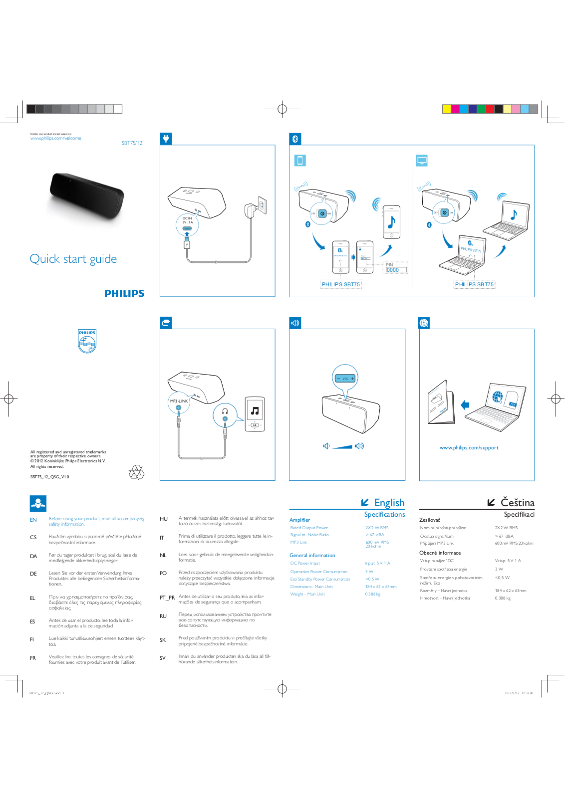 PHILIPS SBT7512 User Manual