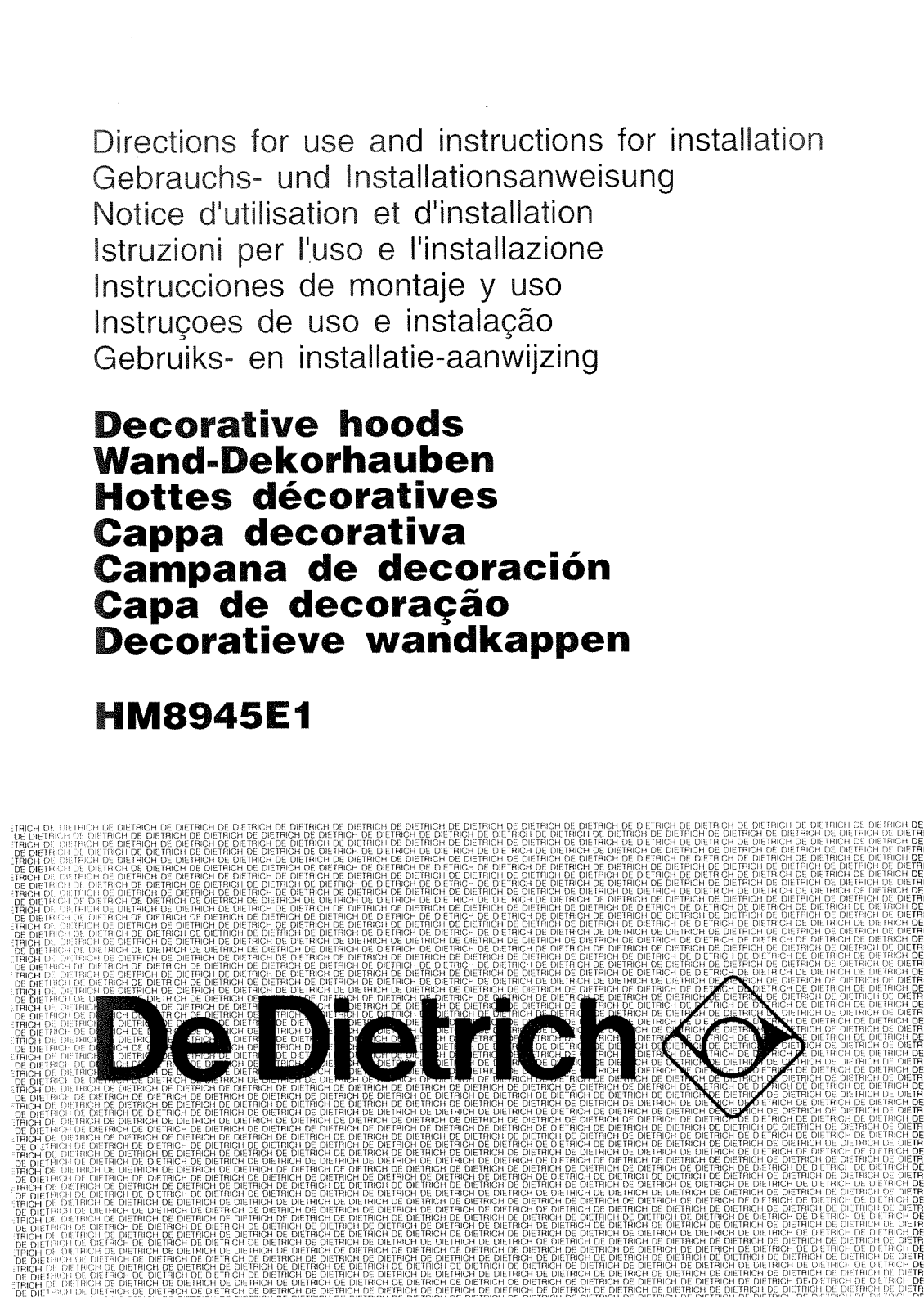 De dietrich HM8945E1 User Manual