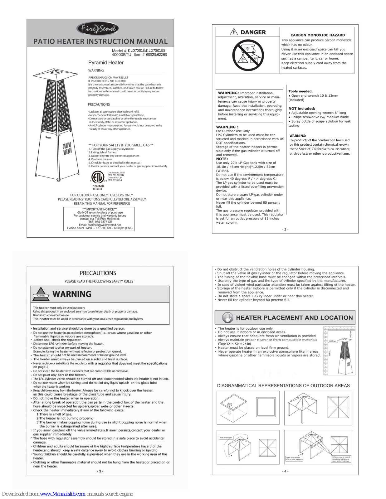 Firesense KLD7001S, KLD7001SS Instruction Manual