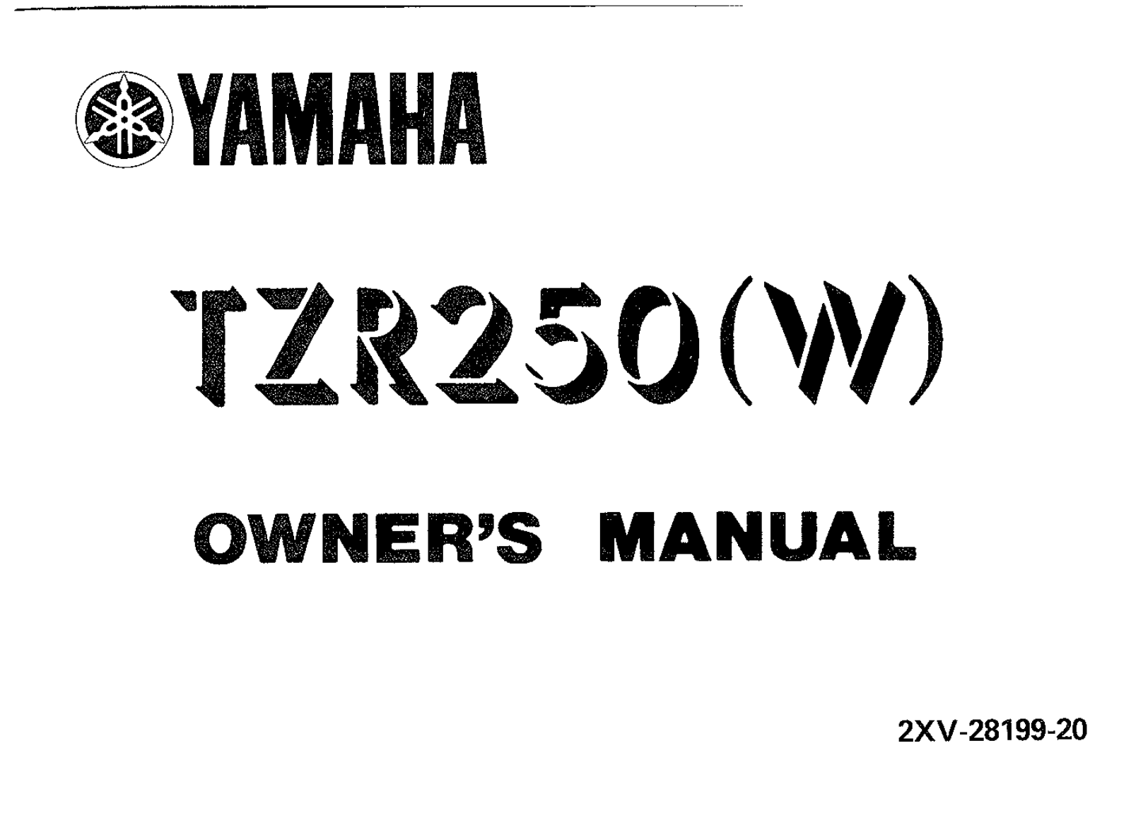 Yamaha TZR250 W 1989 Owner's manual