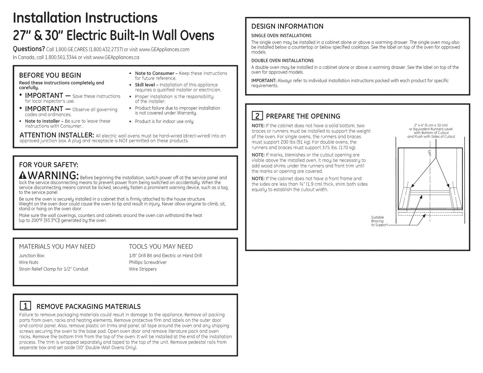 GE JCK1000DF1BB, JCK1000DF2BB, JCK1000SF1SS, JCK3000DF1BB, JCK3000DF1WW Installation Guide - ManualMachine.com