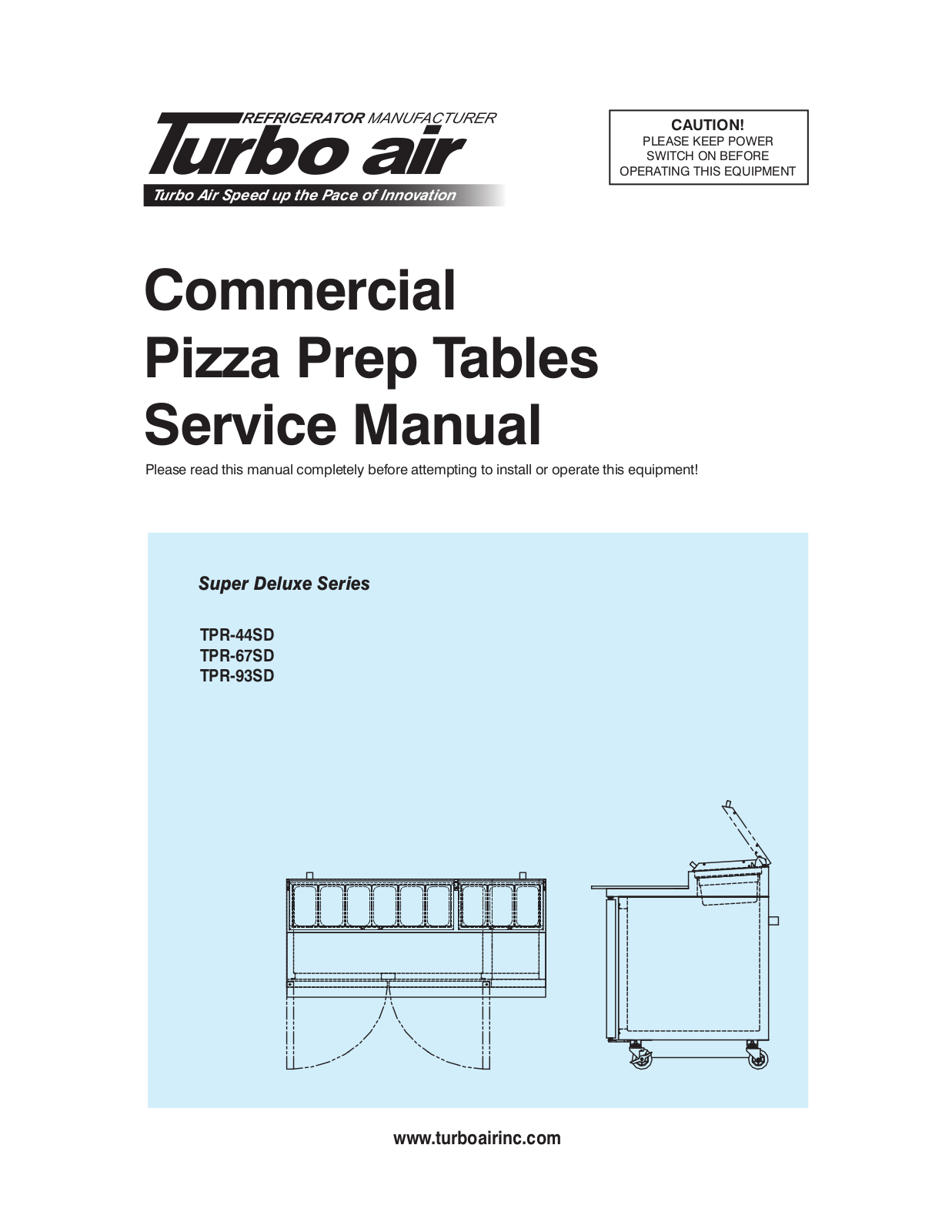 Turbo Air TPR-93SD, TPR-67SD, TPR-44SD User Manual