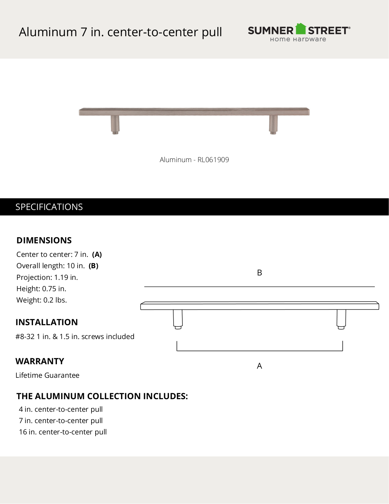 Sumner Street Home Hardware CTHD1138 Specifications - ManualMachine.com